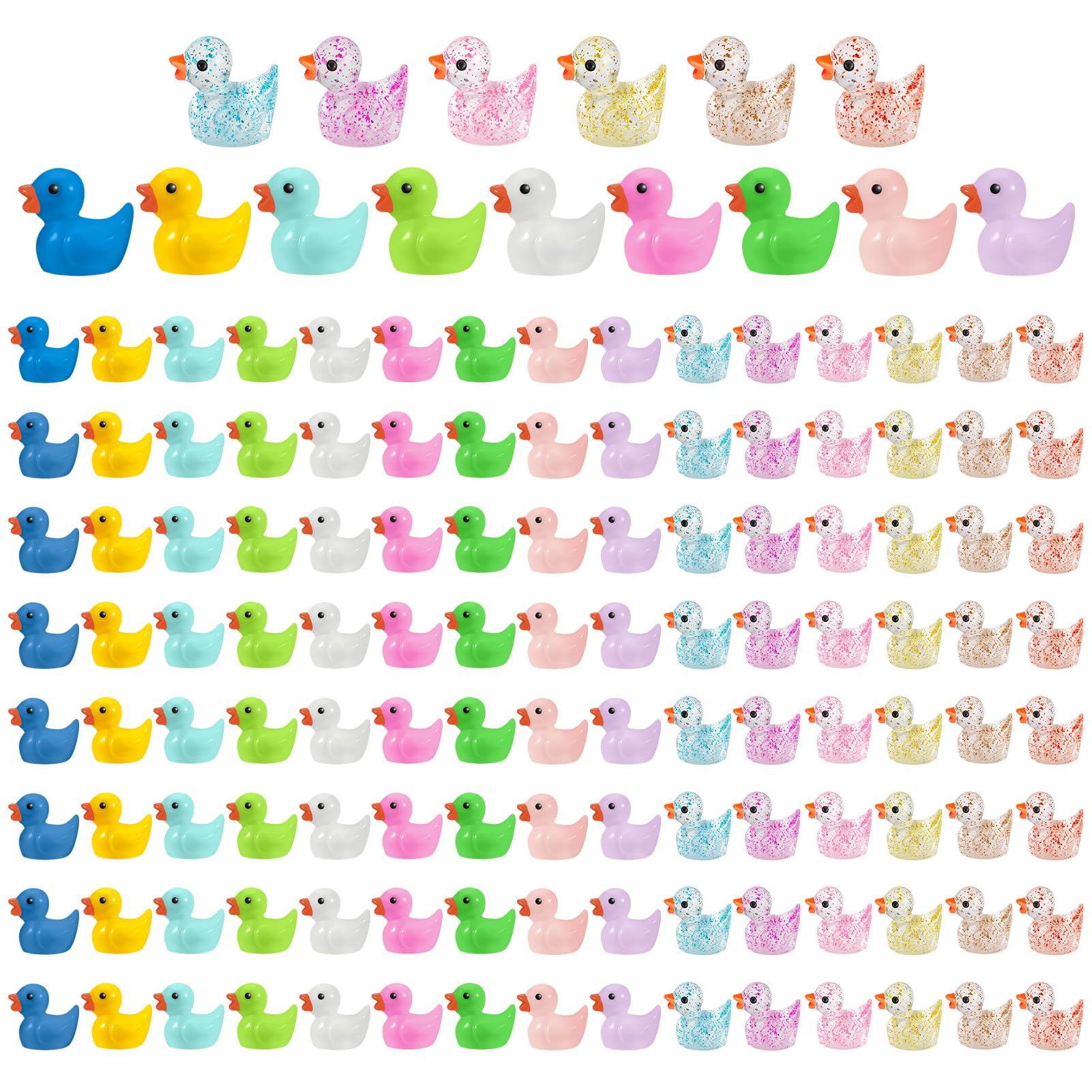 Radsocken Mini Ducks 120 Pack Tiny Ducks Mini Resin Ducks Mini Plastic Ducks Little Ducks Small Ducks Little Plastic Ducks Miniature Ducks for Aquarium Dollhouse Fairy Garden (120-multicolor)
