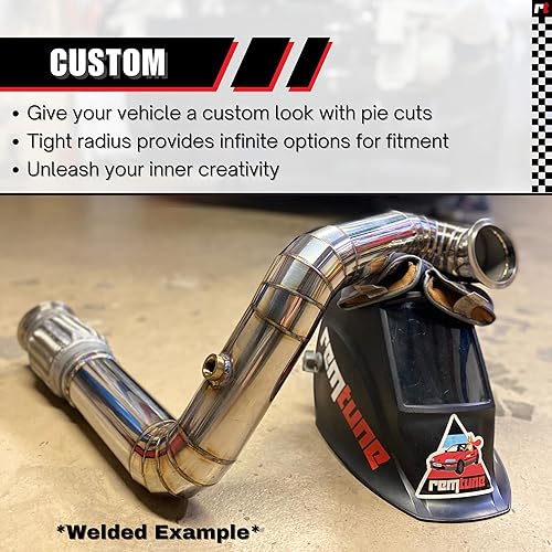 Miniatura 7 de REMTUNE Cortes de pastel de radio apretado de acero inoxidable 304 de 90 grados, 4 pulgadas (no soldados), corte y desbarbado con láser para