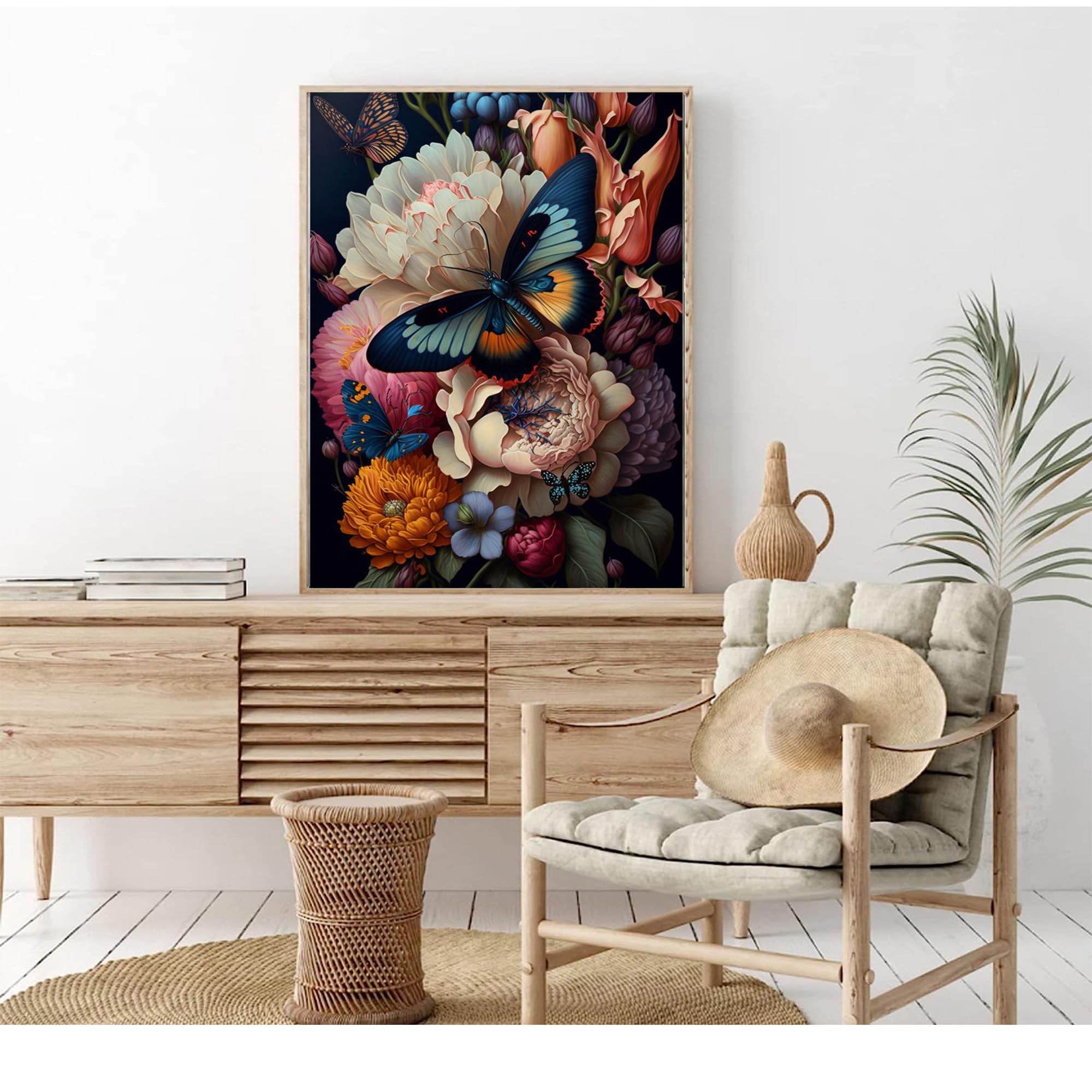 Syntego Kit Pittura Con Numeri Per Adulti: Farfalla Viola Astratta, Tela 50x40 Cm, Colori Acrilici - 2