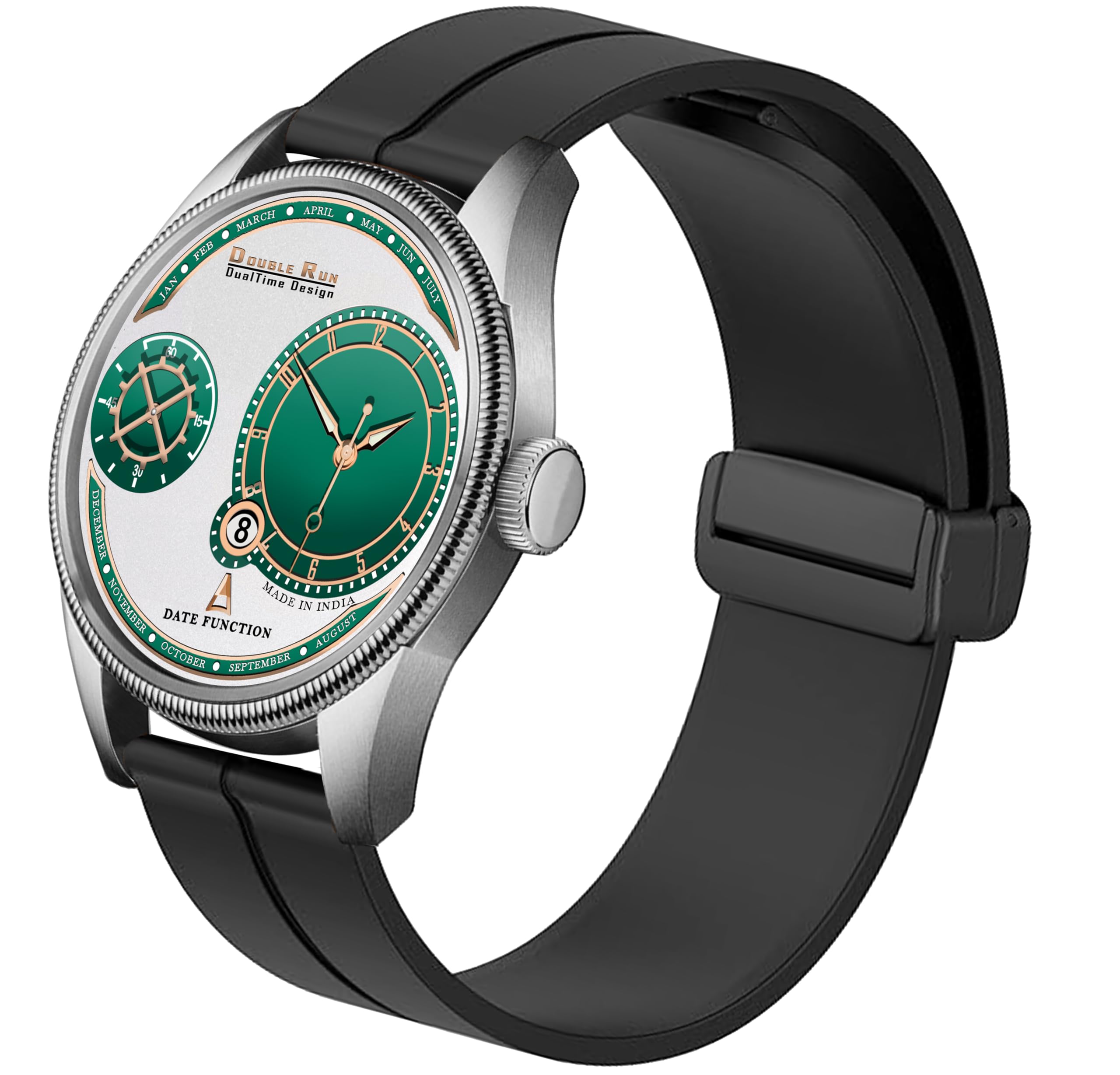 DOUBLERUN Chonograph Date Function Analoge Silicone Magnetic Belt Watch for Men, Series S-170-21 (B0DBD13F9Z) Amazon Price History, Amazon Price Tracker