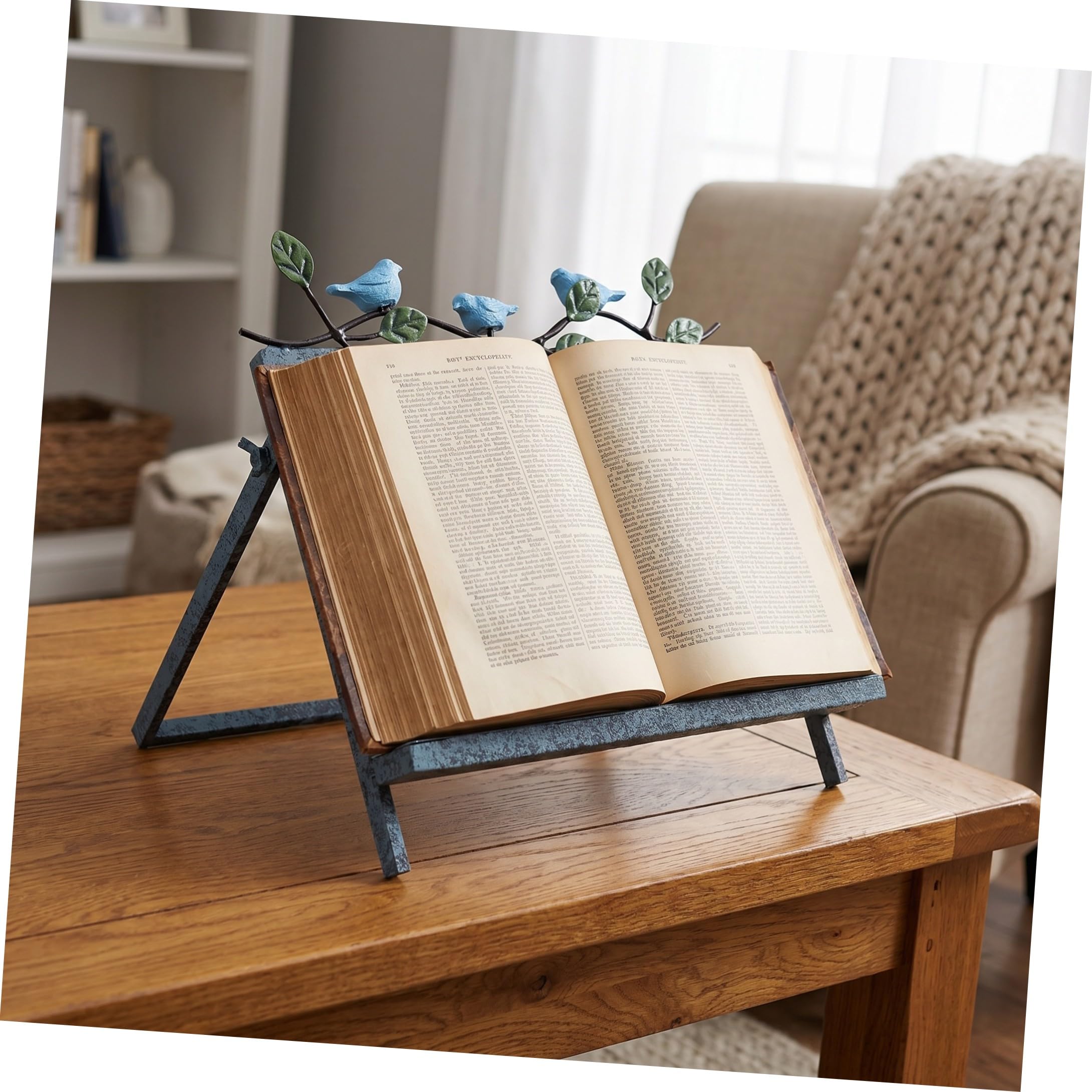 Soporte de Lectura de Hierro Azul para Libros y Recetas