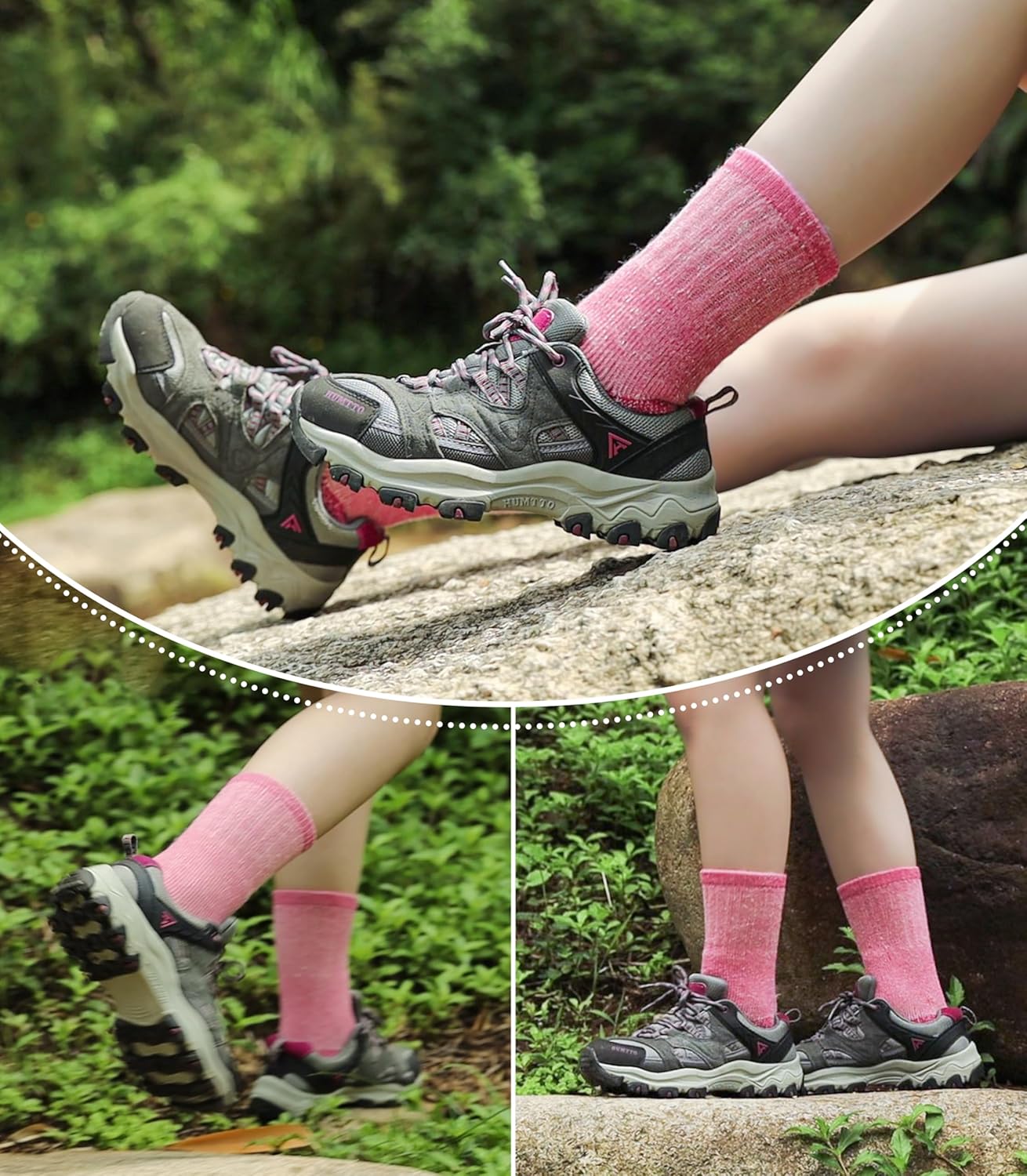 LINEMIN Kids Merino Wool Hiking Socks Boys Girls Winter Warm Thick Thermal Boot Thick Cushion Snowboarding Socks 3 Pairs - Image 2