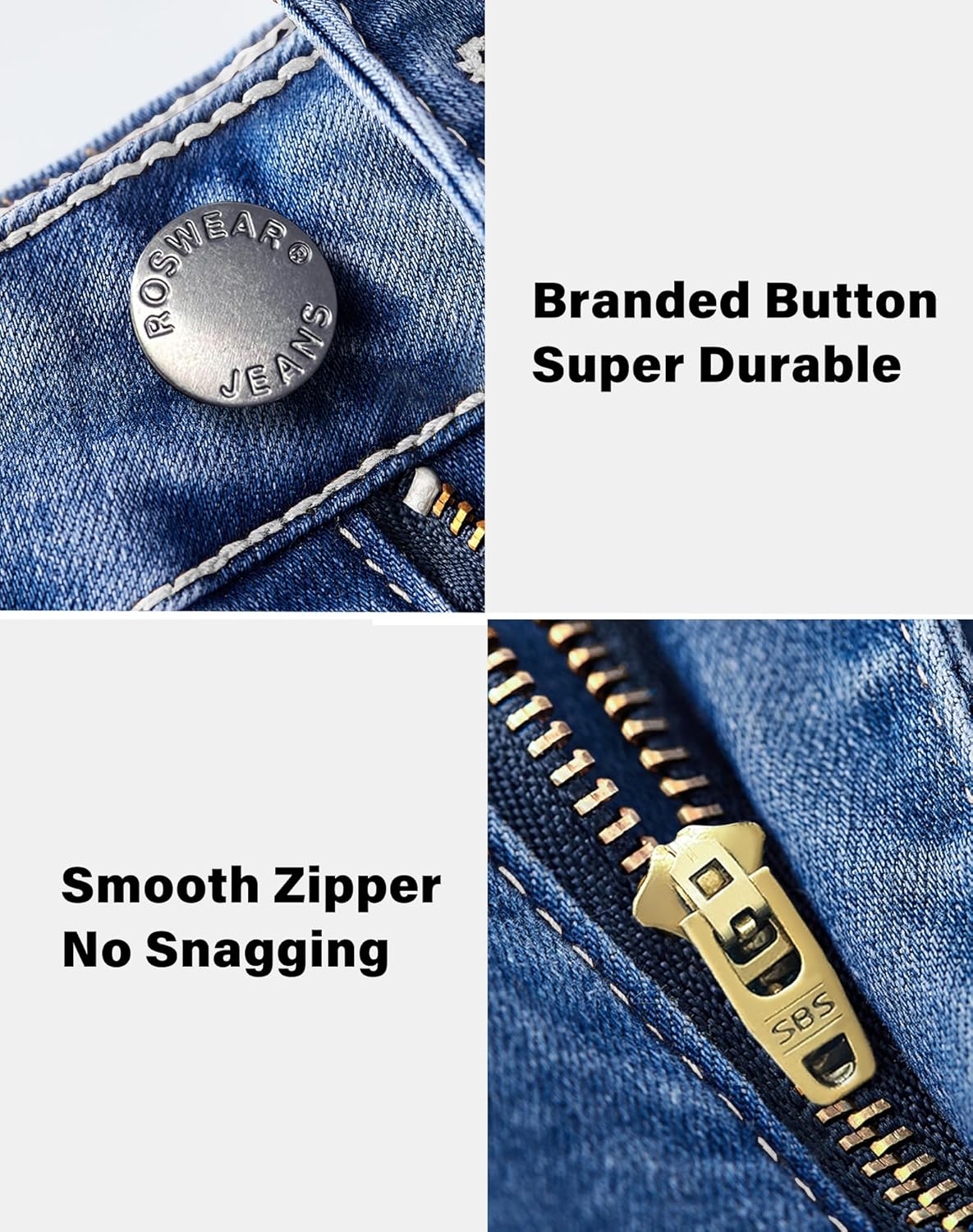 roswear Women's High Waisted Bermuda Shorts Stretchy Knee Length Jean Shorts - Image 5