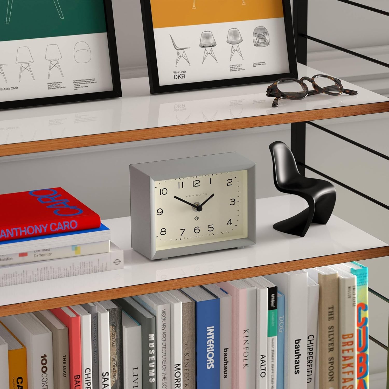 NEWGATE® Henry Desk Clock | Contemporary Rectangular Design | Posh Gray | Easy to Read nunbers | Modern Style for Desk, Table top, Shelf or Bedside