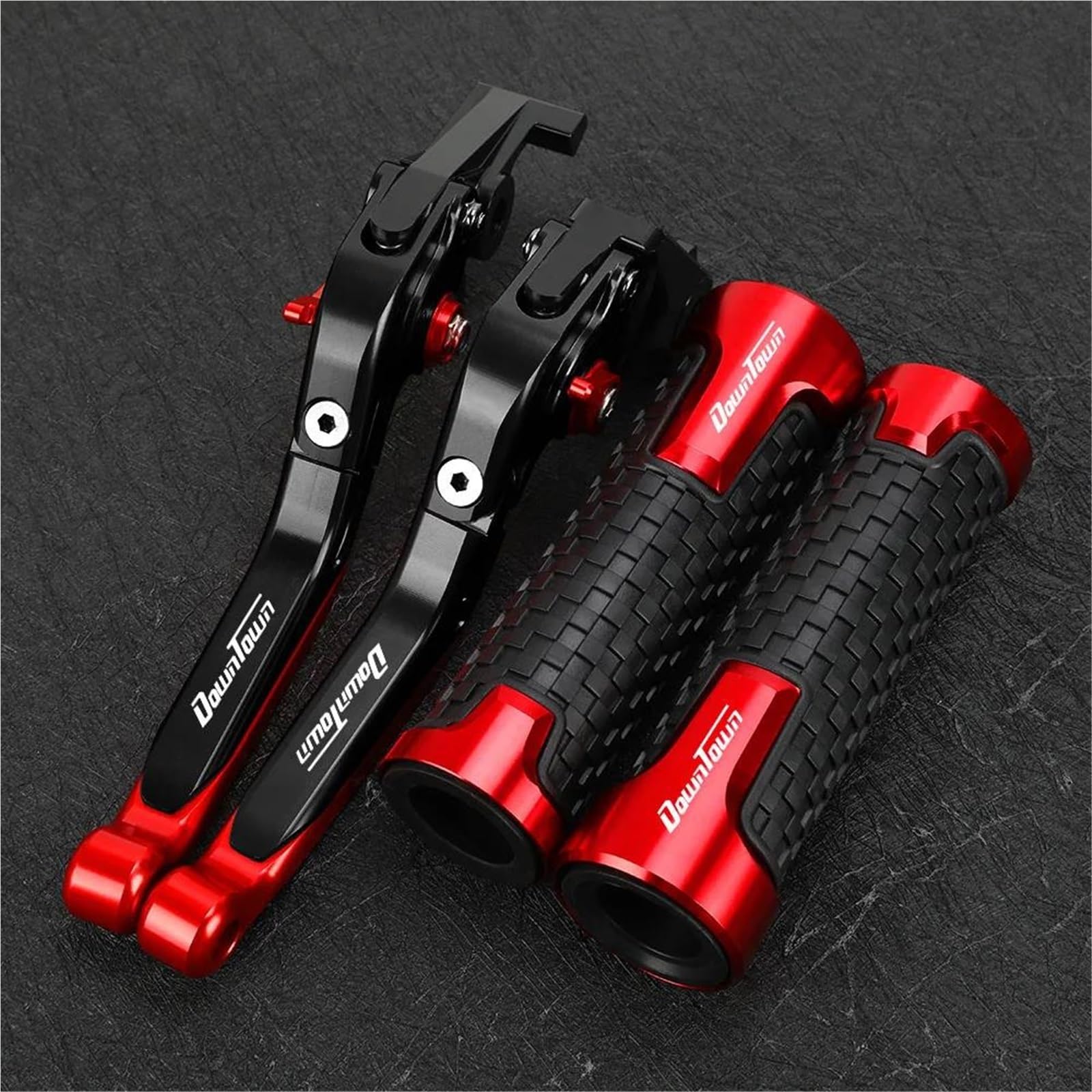 GQUIKGW Replace Pivot Clutch Levers Control Handles Motorcycle Parts Brake Lever Adjustable for KYMCO Downtown 125i 200i 300i 350i(Red 1)