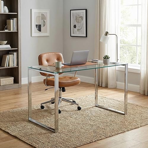 Miniatura 12 de Cortesi Home Remi - Mesa de centro de cristal contemporánea con acabado cromado