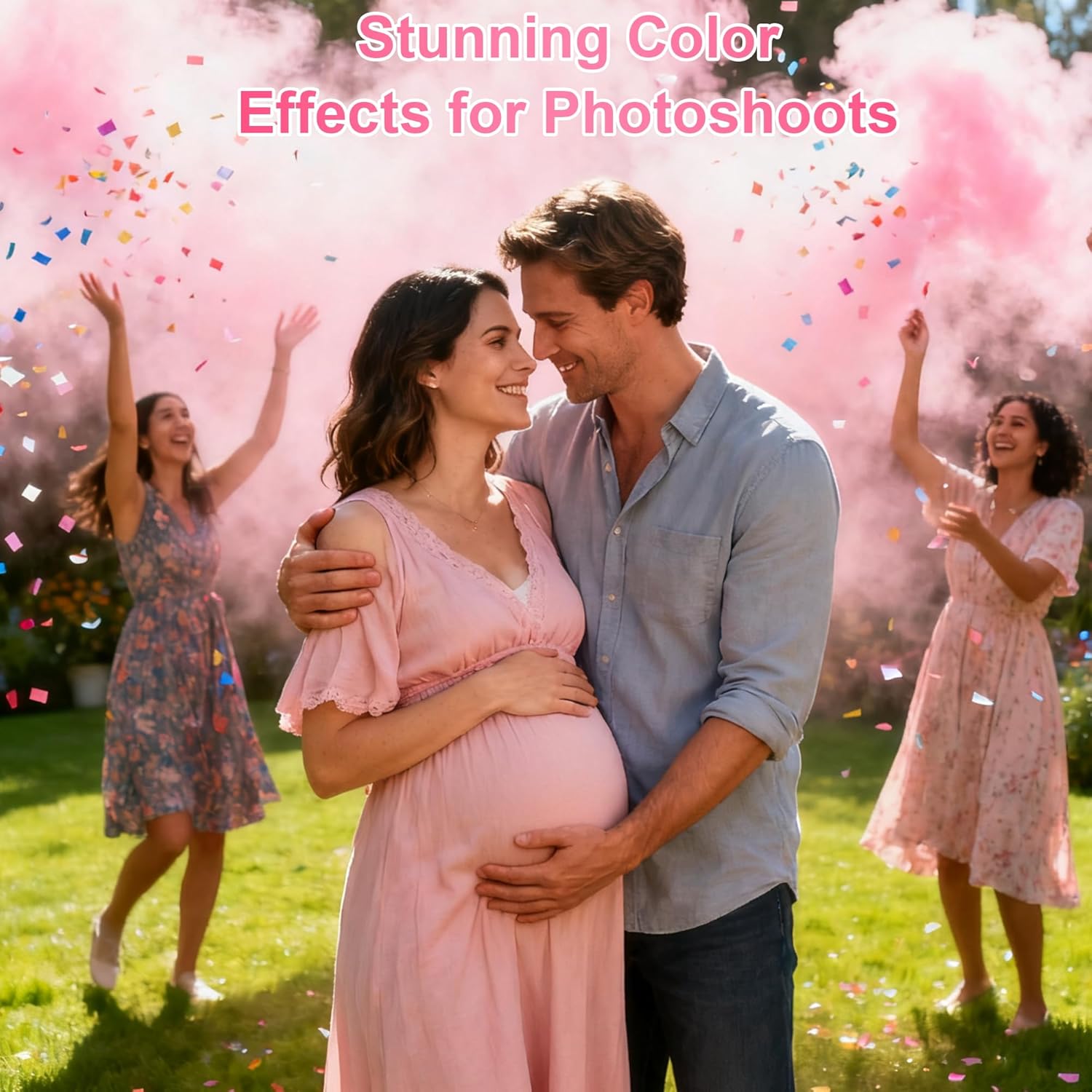 2 Pack Gender Reveal Smoke Bombs – Pink Color Smoke Blasters for Baby Girl Shower, Outdoor Reveal Parties, Long-Lasting Color Smoke Effect for Photos & Videos