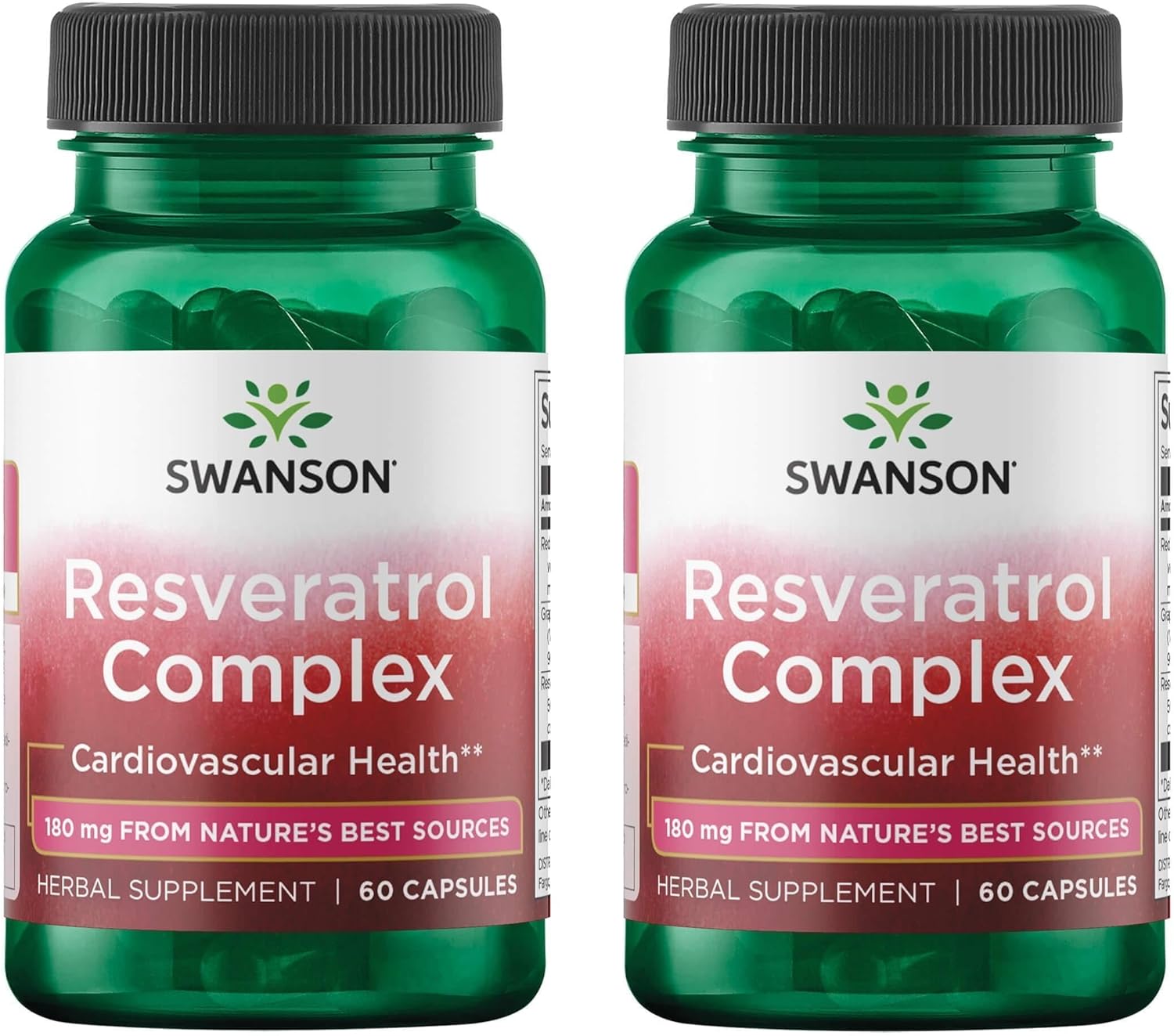 Swanson Resveratrol Complex - Herbal Supplement Promoting Cardiovascular Health & Protection - Natural Formula Promoting Natural Health & Wellness - (60 Capsules) (2 Pack)