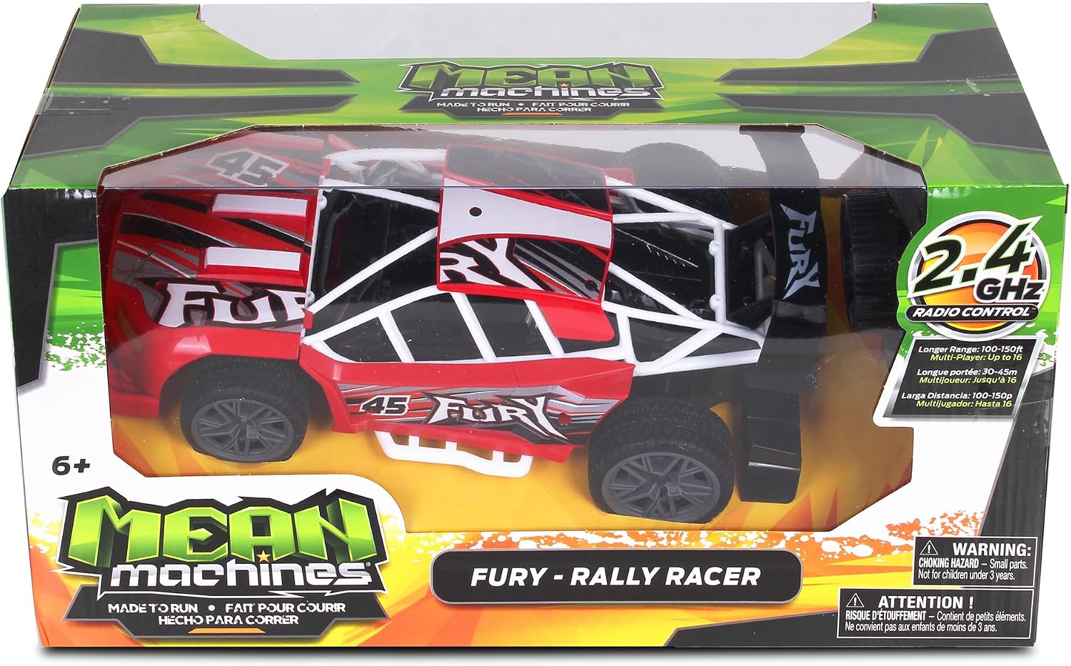 Mean Machines Fury 2.4GHz RC Rally Racer; Rear Wheel Drive for Drifting Mastery; Colors Will Vary