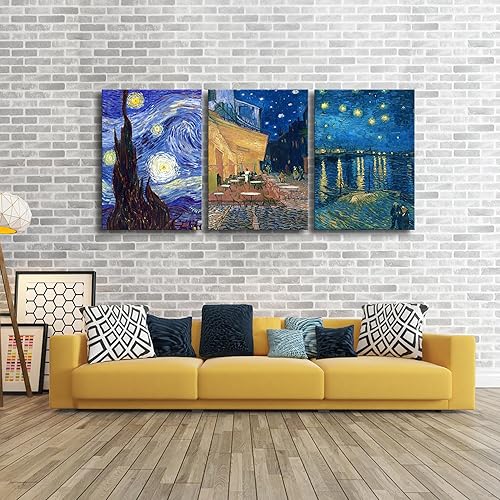 Vista 80 de Wieco Art Great Wave of Kanagawa Katsushika Hokusai 3 piezas modernas sobre lienzo estirado impresiones sobre lienzo, arte de pared para decoración