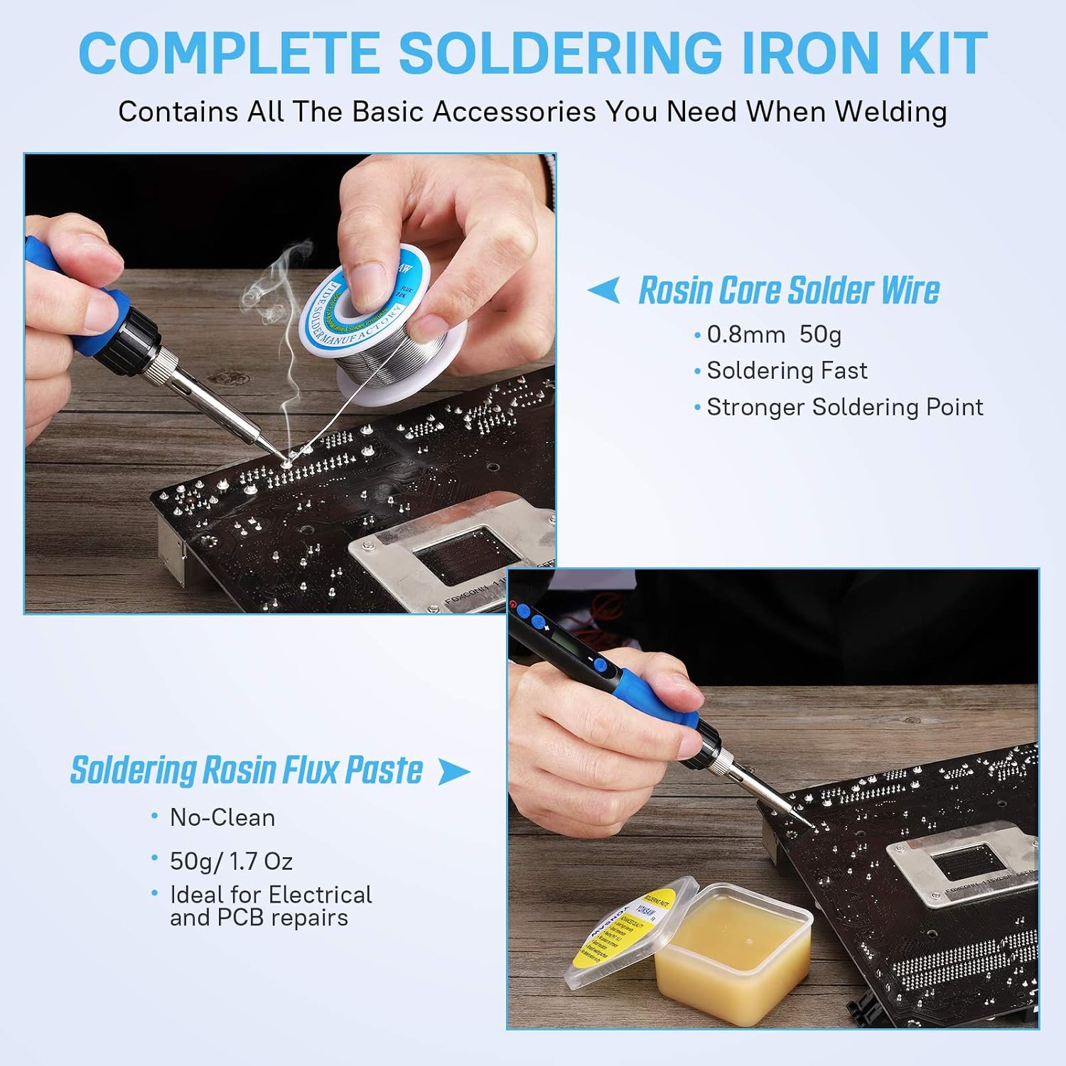 Up To 60% OFF Soldering Iron Kit, Soldering Kit 60W Electronics Soldering Iron LCD Digital Adjustable Temperature On Off Switch Soldering Gun Solder Kit and Welding Tool with Solder Wire Flux Solder Tips Carry Bag Black Friday - 70% OFF Soldering Iron Kit, Soldering Kit 60W Electronics Soldering Iron LCD Digital Adjustable Temperature On Off Switch Soldering Gun Solder Kit and Welding Tool with Solder Wire Flux Solder Tips Carry Bag