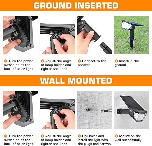 Miniatura 7 de EverBrite 30 focos solares LED para paisaje, exteriores, IP67 resistente al agua, luces solares 2 en 1, 4 modos de luces decorativas de camino para