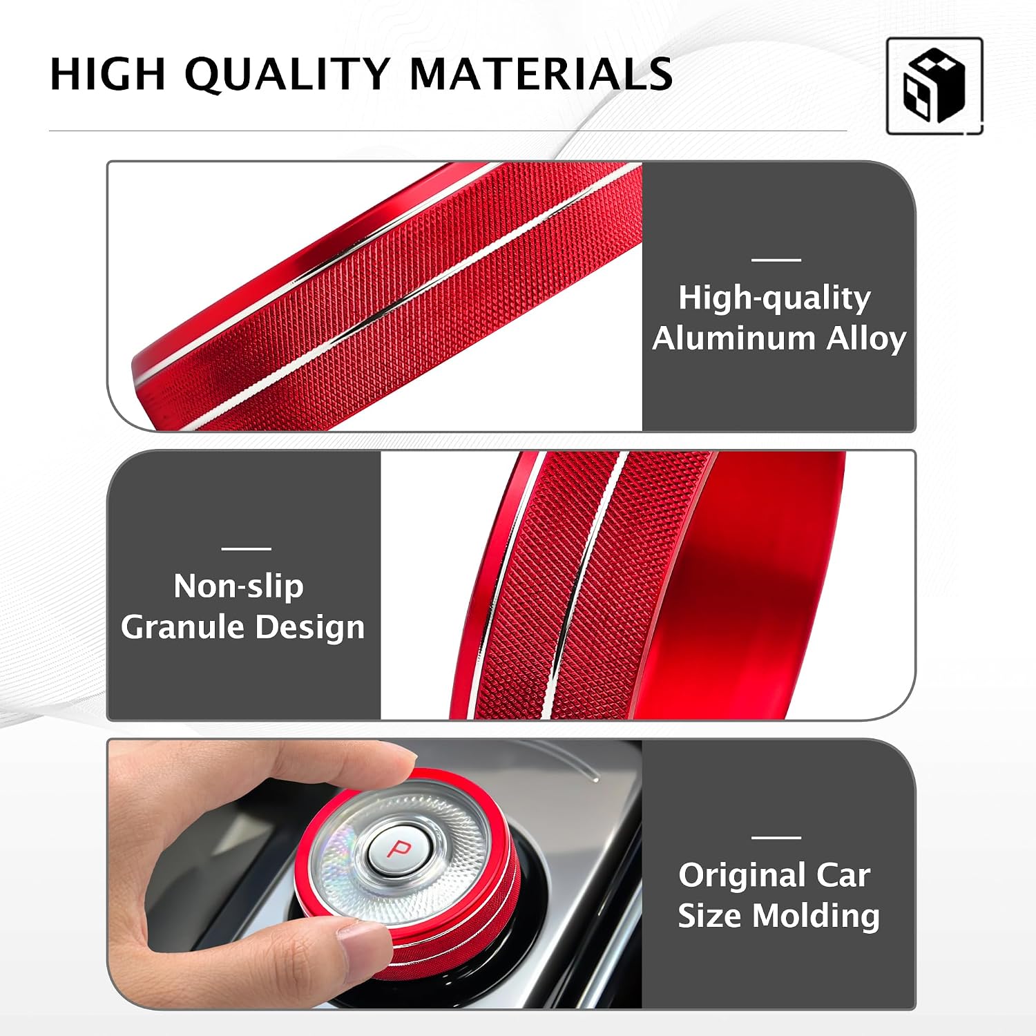 for Kia Sorento Hybrid 2022-2026 Accessories, DvlynAuroa 2pcs Aluminum Alloy Knob Covers Trim Kit - Gear Shift & Drive Mode, Interior Upgrade & Tool-Free Installation (red)