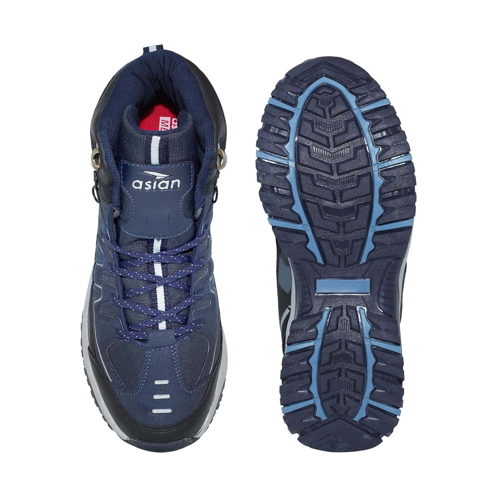 ASIAN Everest-22 High-Neck Shoes with Rubber Outsole & Memory Foam Insole Lace-Up Shoes for Men & Boy's Navy,UK 8 3