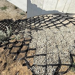 Outdoor Slope Gravel Grid Ground Stabilizer, Walkway/Driveway Geocell Grid Foldable 2 Inch High, Polyethylene Geocell Grid for Retaining Walls (Color : WxL, Size : 2x8m/6.5x26ft)