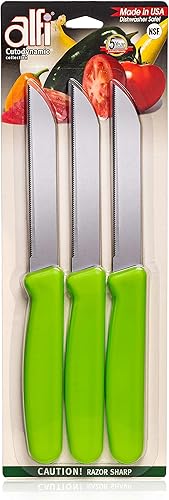 Alfi Cuchillos multiusos con punta puntiaguda de precisión aeroespacial, suministros para el hogar y la cocina, juego de cuchillos dentados para