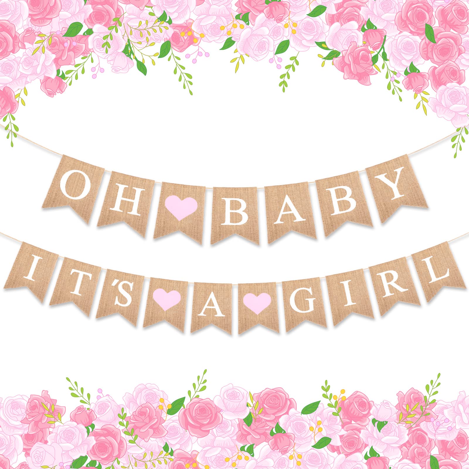 Baby Shower Decorations for Girls, Baby Girl Shower Decorations, Its a Girl Burlap Banner,best Girls Birthday Party Supplies