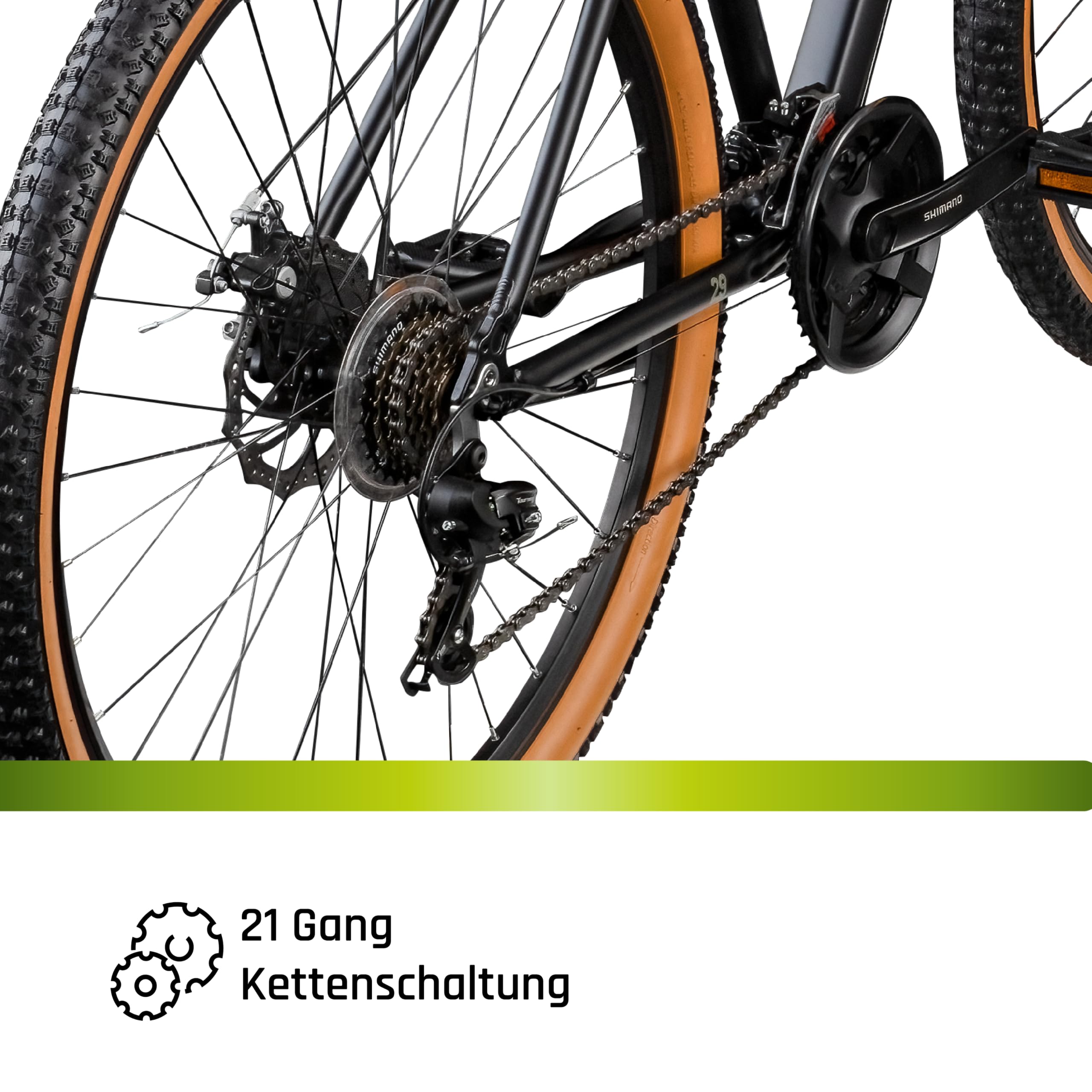 Galano Toxic Mountainbike Hardtail 29 Zoll für Erwachsene MTB Fahrrad 21 Gang Federgabel Scheibenbremsen