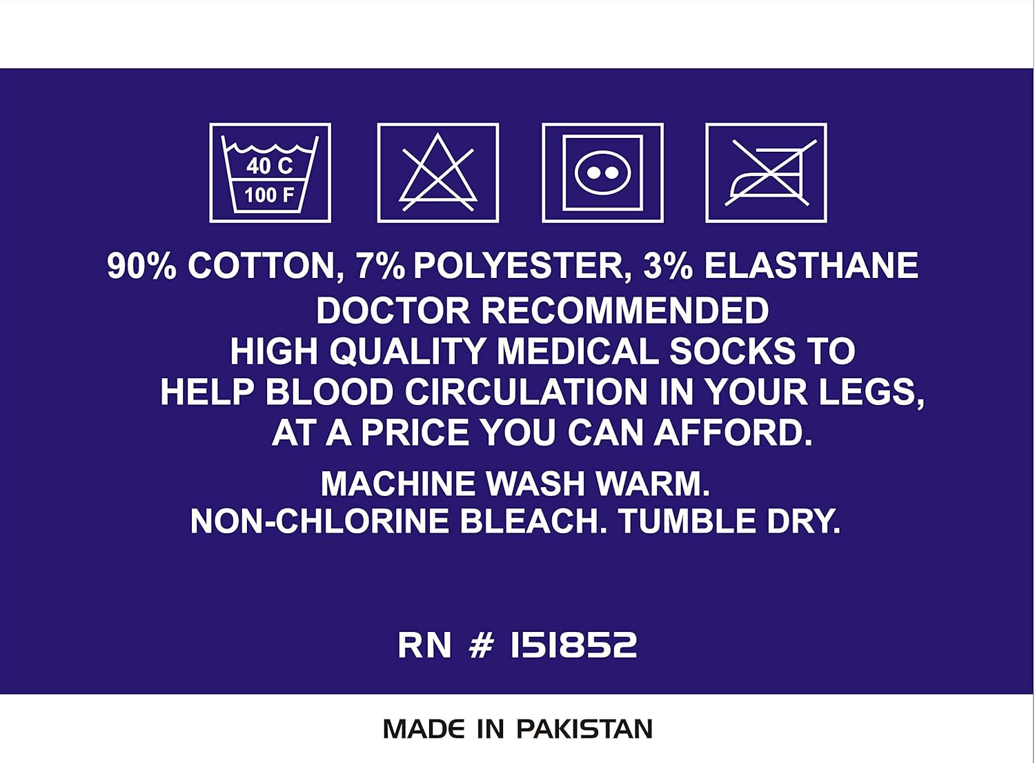 Diamond Star Mens Womens Unisex Diabetic Cotton Socks - Crew Length 6 Pairs Pack - Image 6