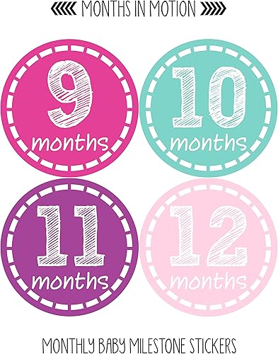 Miniatura 4 de Pegatinas de hitos mensuales para bebé, mes recién nacido, regalo para bebé niña