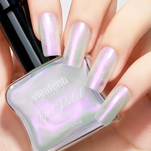 Pearl Pink Iridescent Nail Polish 15ml - Aurora Mermaid &