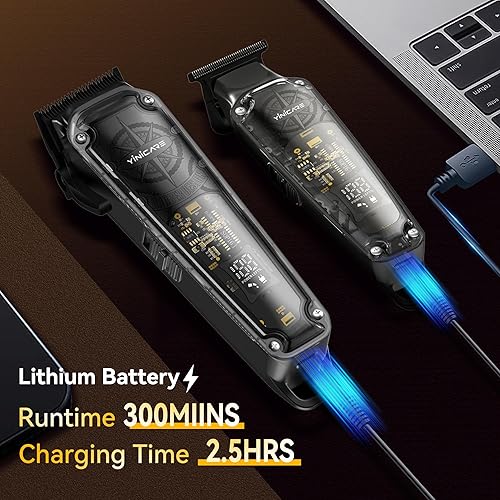 Miniatura 6 de Cortapelos para hombres, kit de corte de pelo inalámbrico con recortador de hoja en T, cortaúñas de aseo de larga duración para peluqueros, uso