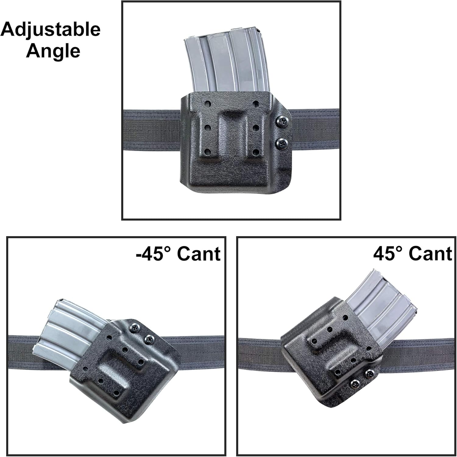 Black Scorpion Outdoor Gear AR-15, M4, M16 Kydex Magazine Pouch Ambidextrous with Adjustable Belt Attachment