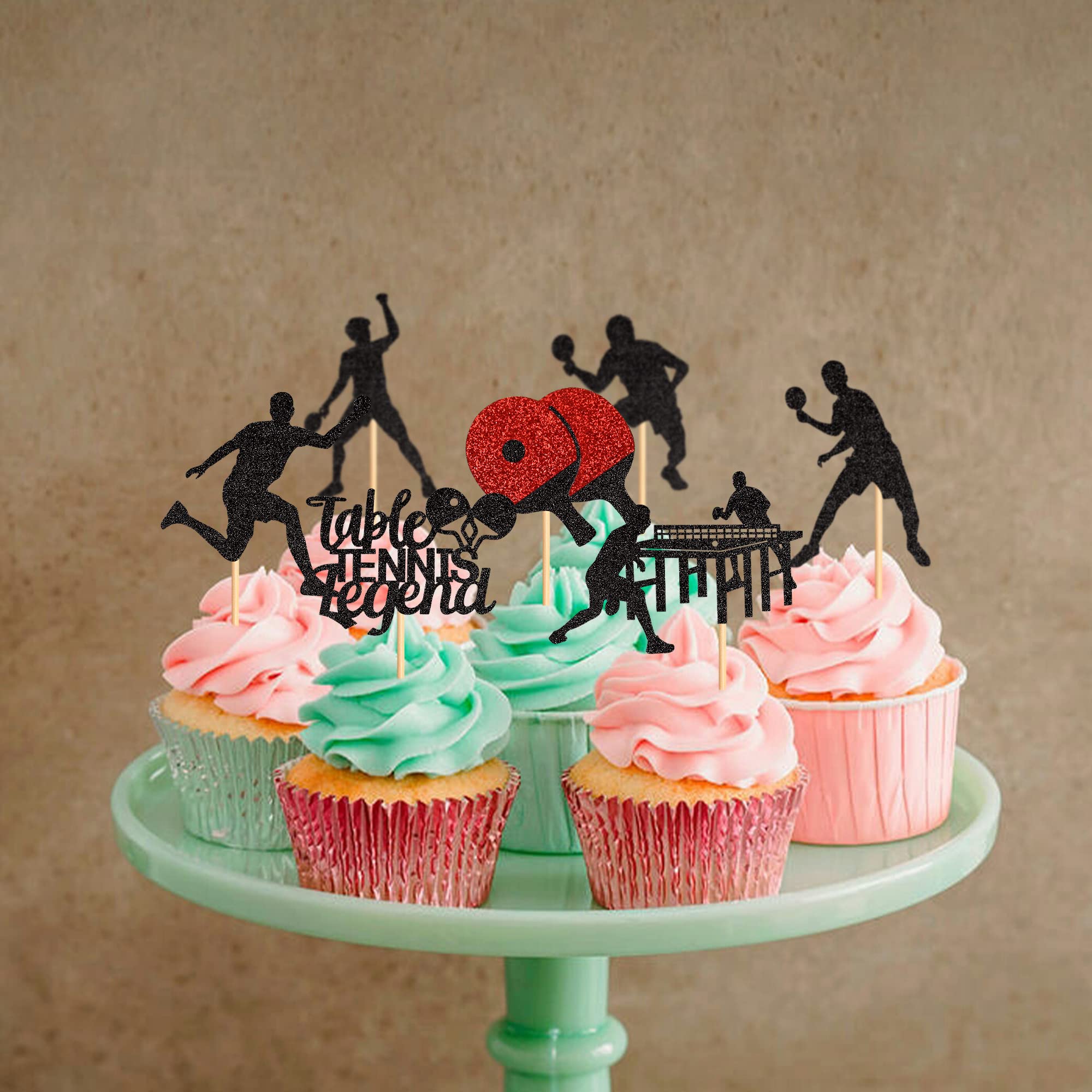 28 feltrini da ping pong a tema cupcake, trofeo, racchette, medaglie, ping-pong, targhette da ping pong, divertenti kit per giochi di palla, accessori sportivi a tema
