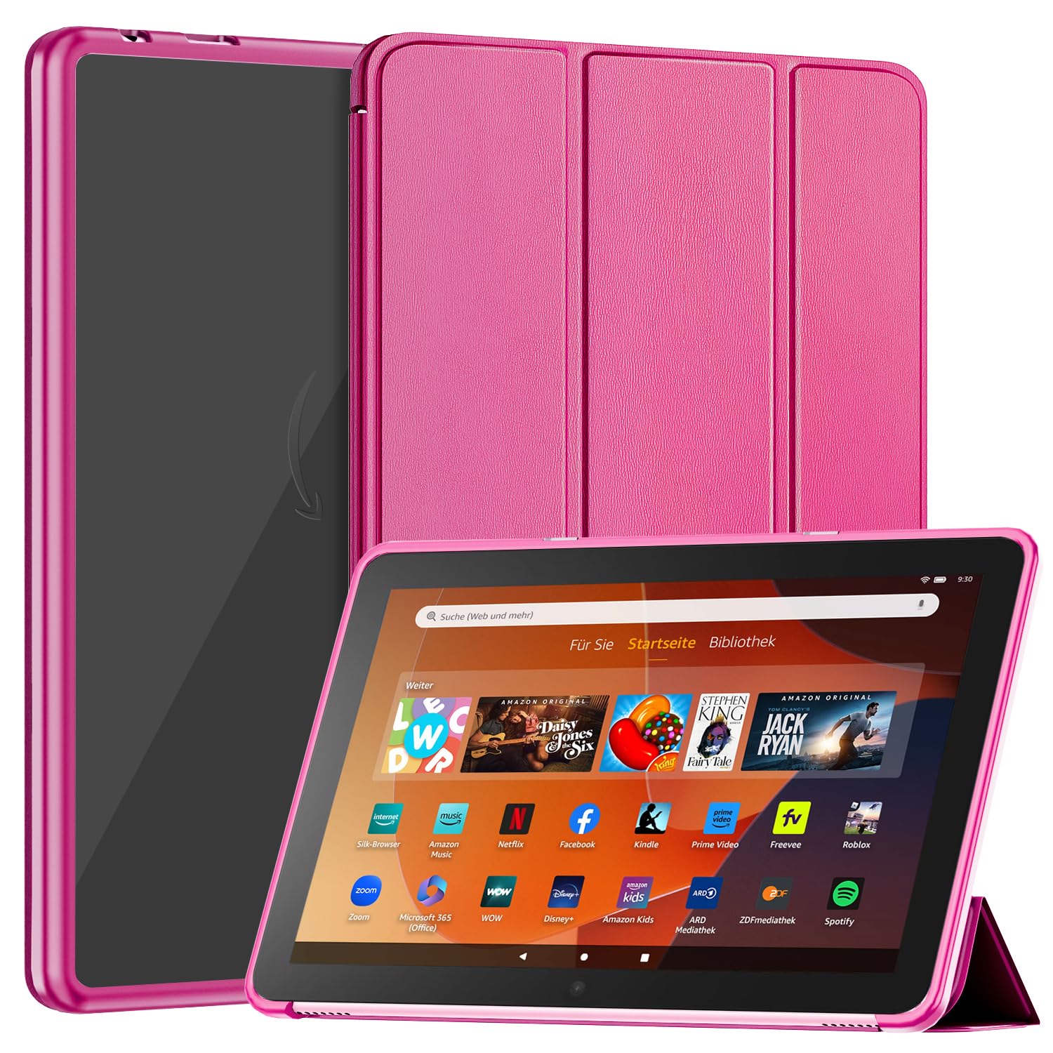 Sanyetral Tablet Protective Case with Auto Wake/Sleep Function, Incompatible with TCL Nokia -Raspberry