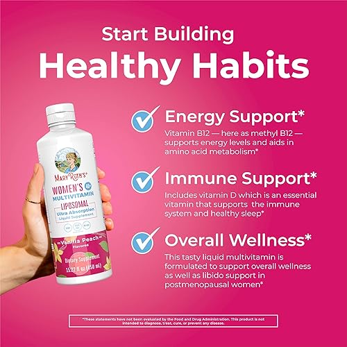 Miniatura 5 de Multivitamínico para mujeres de más de 40 años | Multivitamínico sin azúcar | Vitaminas líquidas para mujeres | Suplemento de apoyo inmunológico |