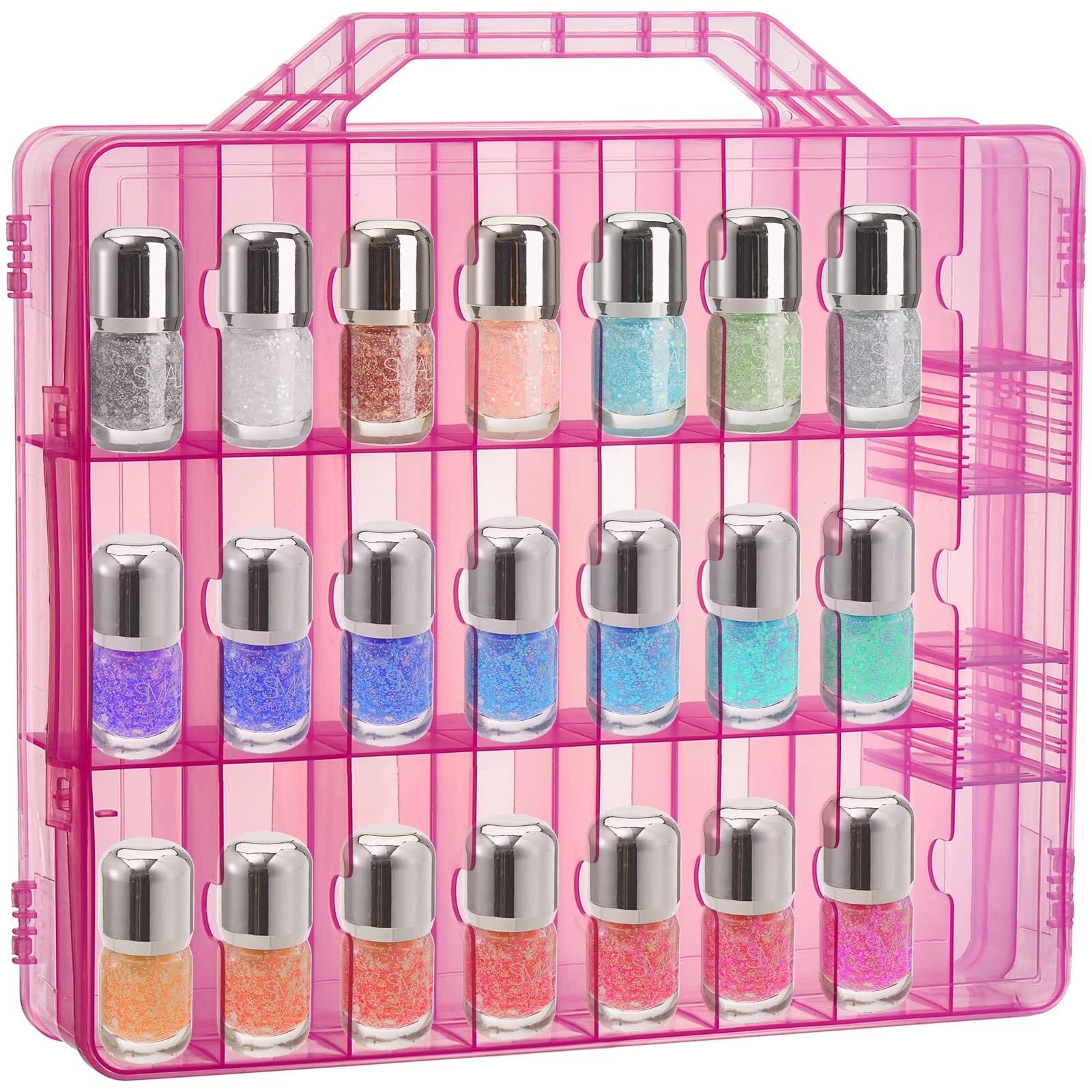 Organizzatore Smalti Scatola Portaoggetti Portatile Trasparente for Smalto for Strumenti Porta Smalti per Unghie(Transparent)