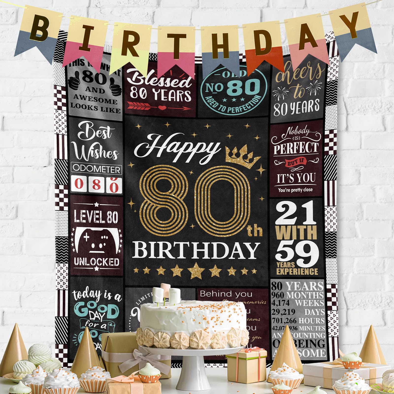 Regalo per 80° compleanno per uomo Lui 80 anni Regali di compleanno Coperta Regalo per uomo di 80 anni