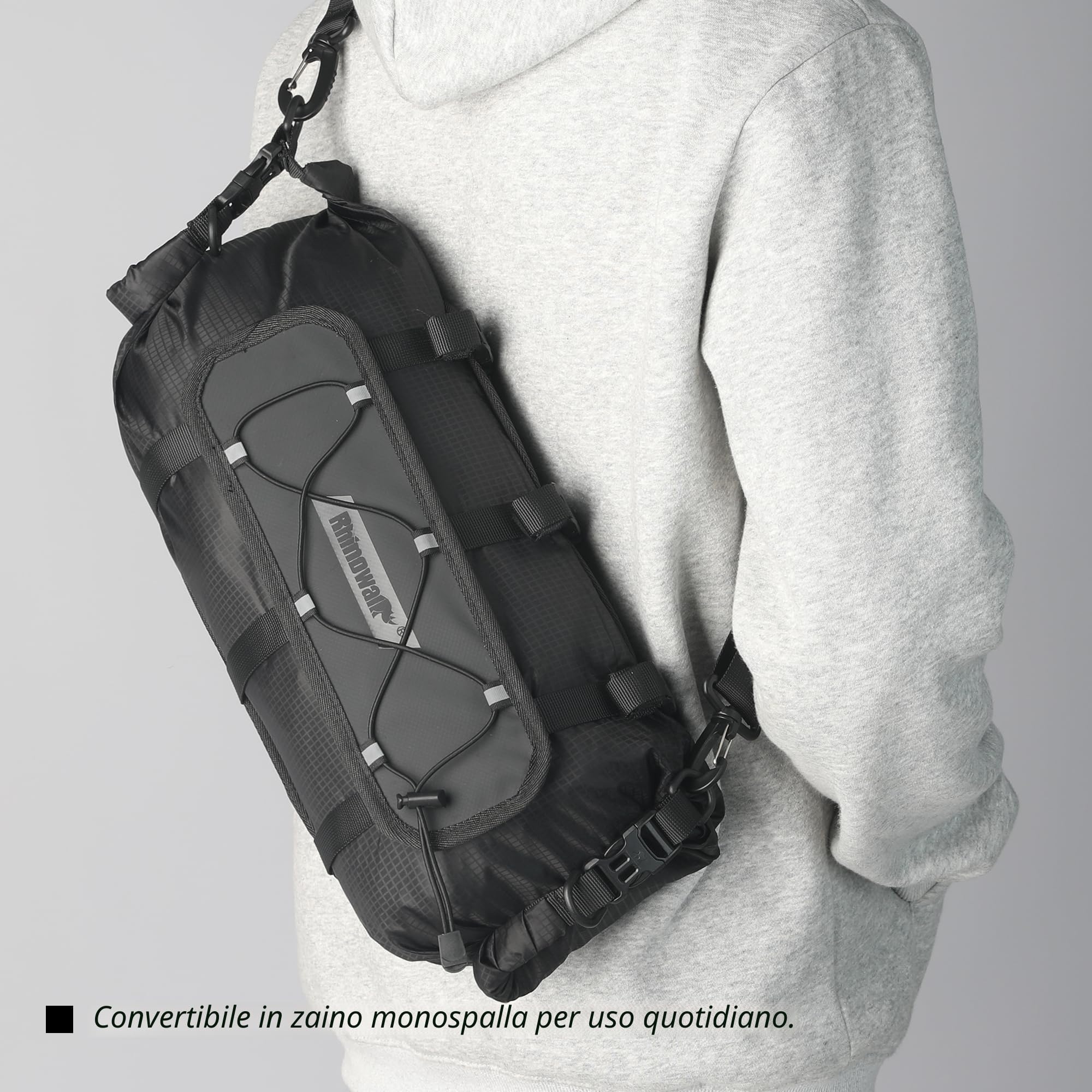 Rhinowalk Borsa impermeabile Dry Bag 12L anteriore per bicicletta a tracolla grande capacità per Bikepacking