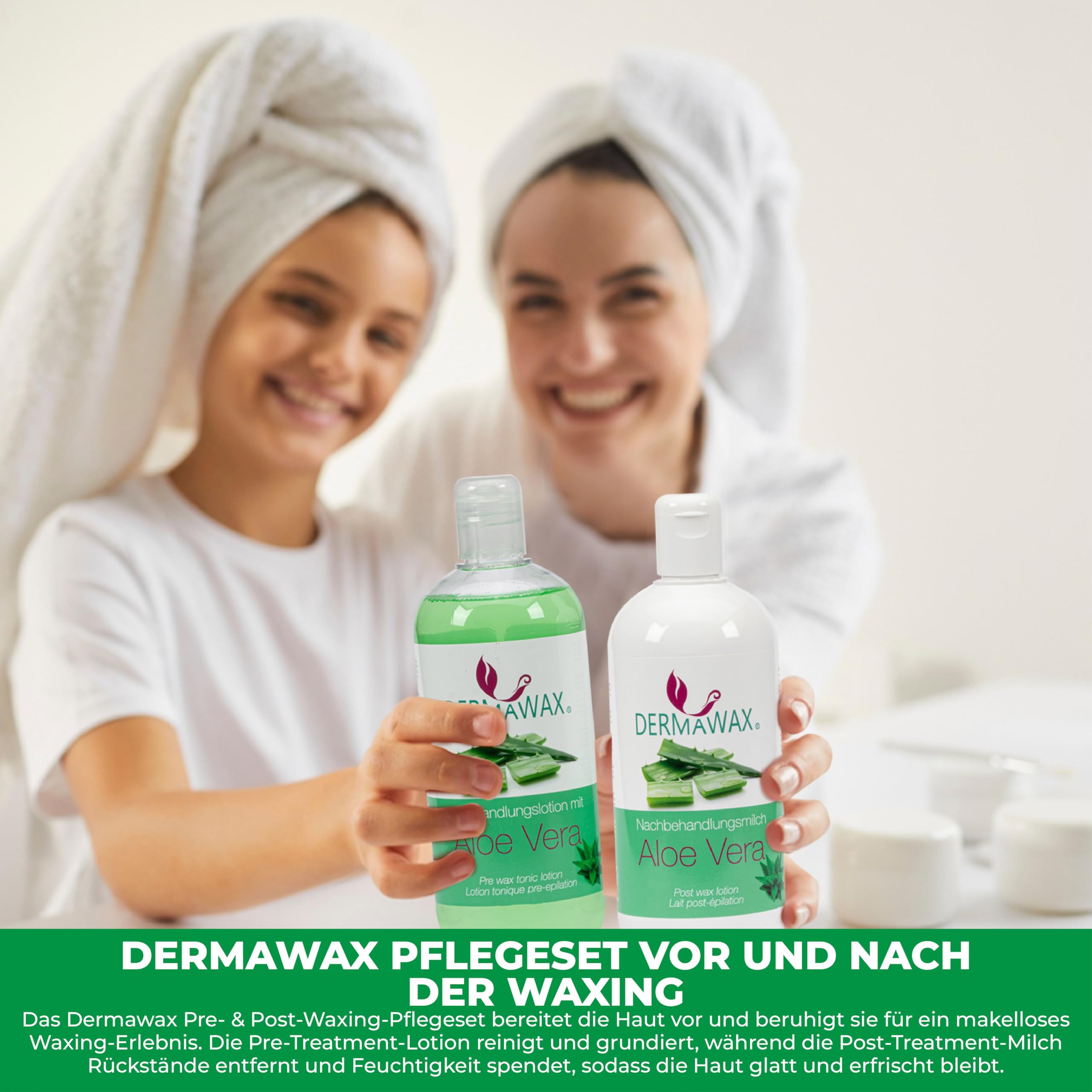 DERMAWAX Vor- & Nachbehandlung Set mit Aloe Vera Haut Cleanser