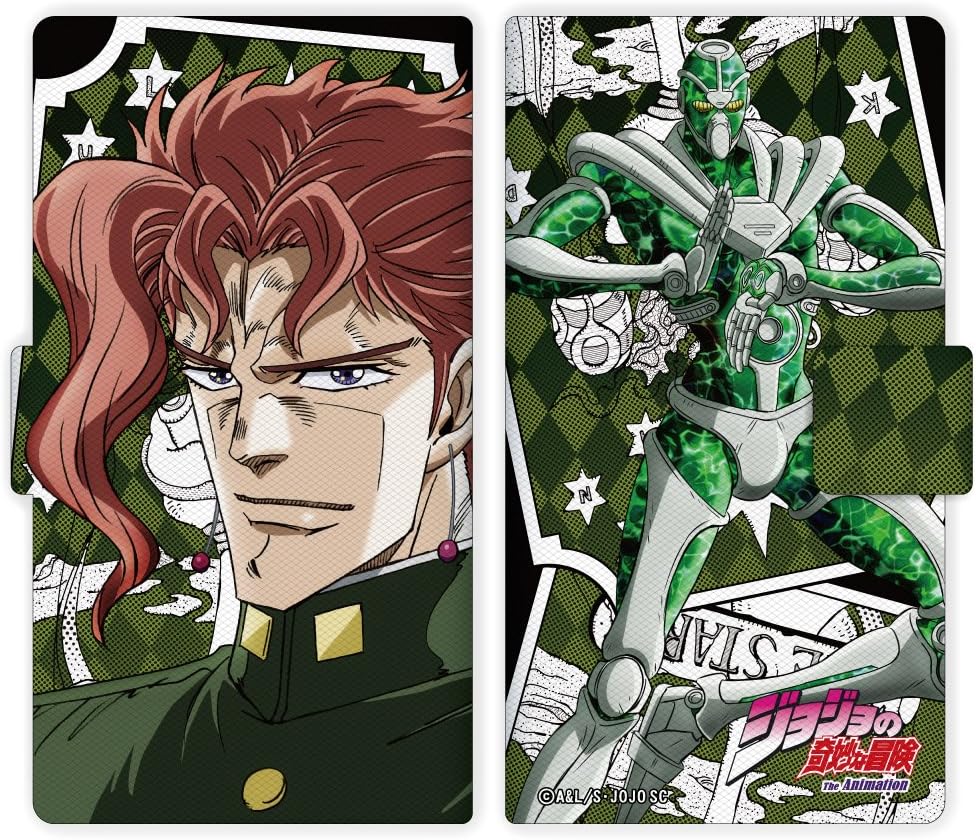 Amazon Jojo Iphone6手帳型ケース 花京院典明 ジョジョの奇妙な冒険 アイフォン6カバー ハイエロファントグリーン エメラルドスプラッシュ 法皇の緑 アニメ版 Icカード収納カバー ケース カバー 通販