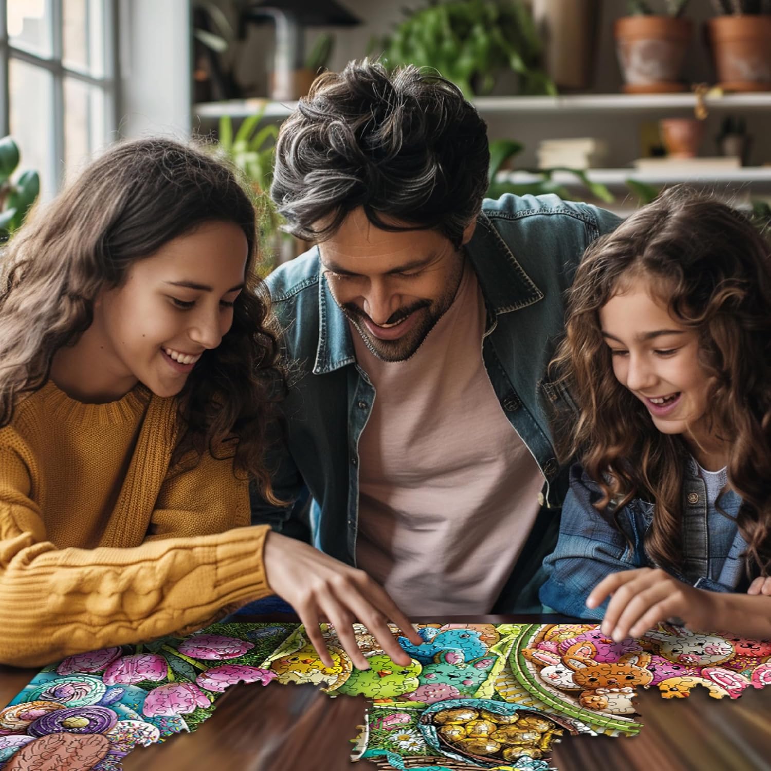 White Mountain 1000 Piece Jigsaw Puzzle Easter Holiday Collage Puzzles with Large Pieces Gift for Adults and Family 24"x30" - 99 Easter Eggs