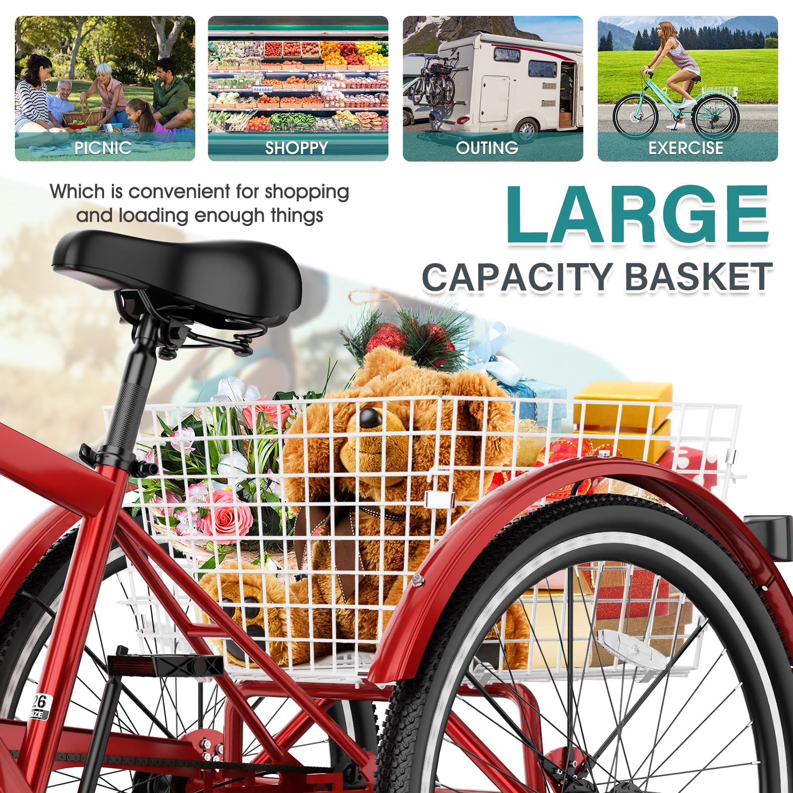 Amazon.co.jp: MOPHOTO マウンテン三輪車 大人用 3輪 7段変速