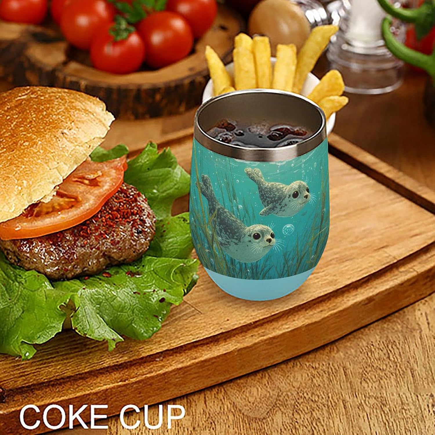 Seal Seagrass Bubbles Insulated Drinking Cup Stainless Steel Coffee Mug Wine Tumbler with Lid 12OZ