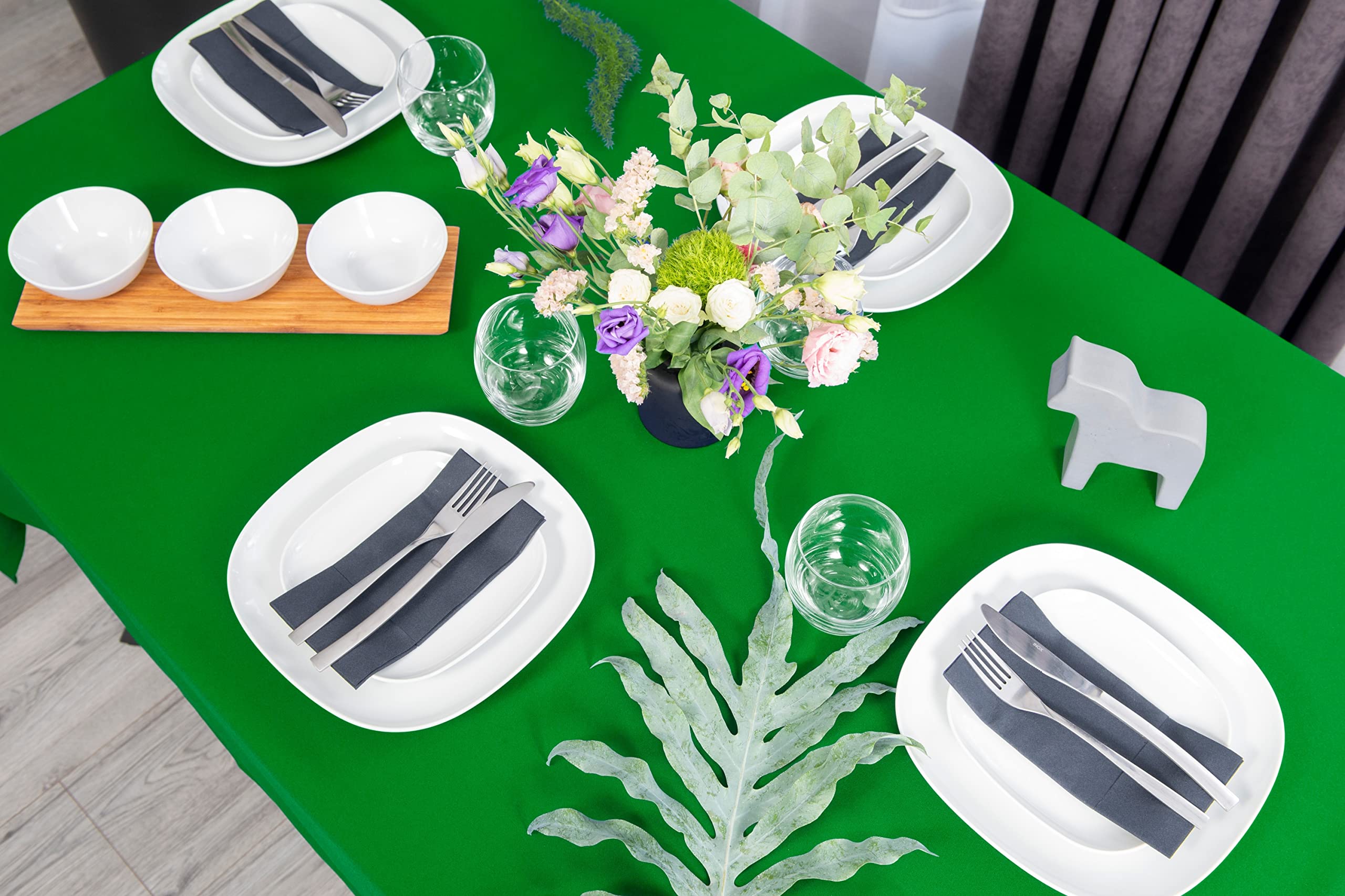 NIBLO Tablecloth Table Runner Table Linen Table Decoration Table Cloth (Green, Tablecloth - 120 x 120 cm) - Image 2
