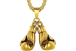 Boxing Gloves Necklace for Men: Stainless Steel Pendant, Hip Hop Jewelry for Sports Fans