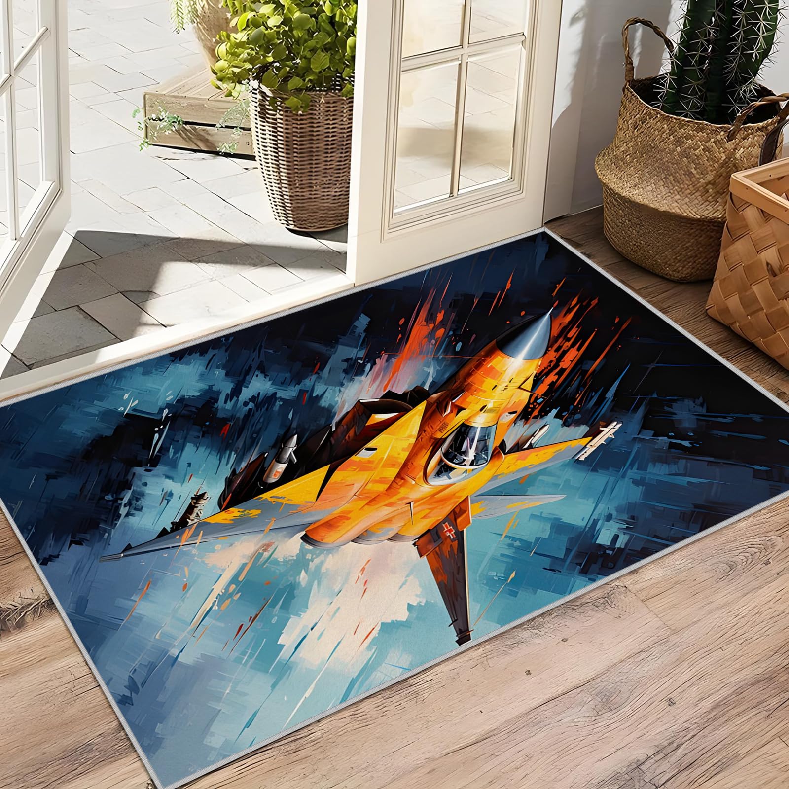 Großer waschbarer Kurzflor-Teppich 250x300, Streifen Teppich Kinderzimmer, modern Dünn Saugfähig Vielseitig für Wohnzimmer Schlafzimmer Oder Als Bettvorlege T-217