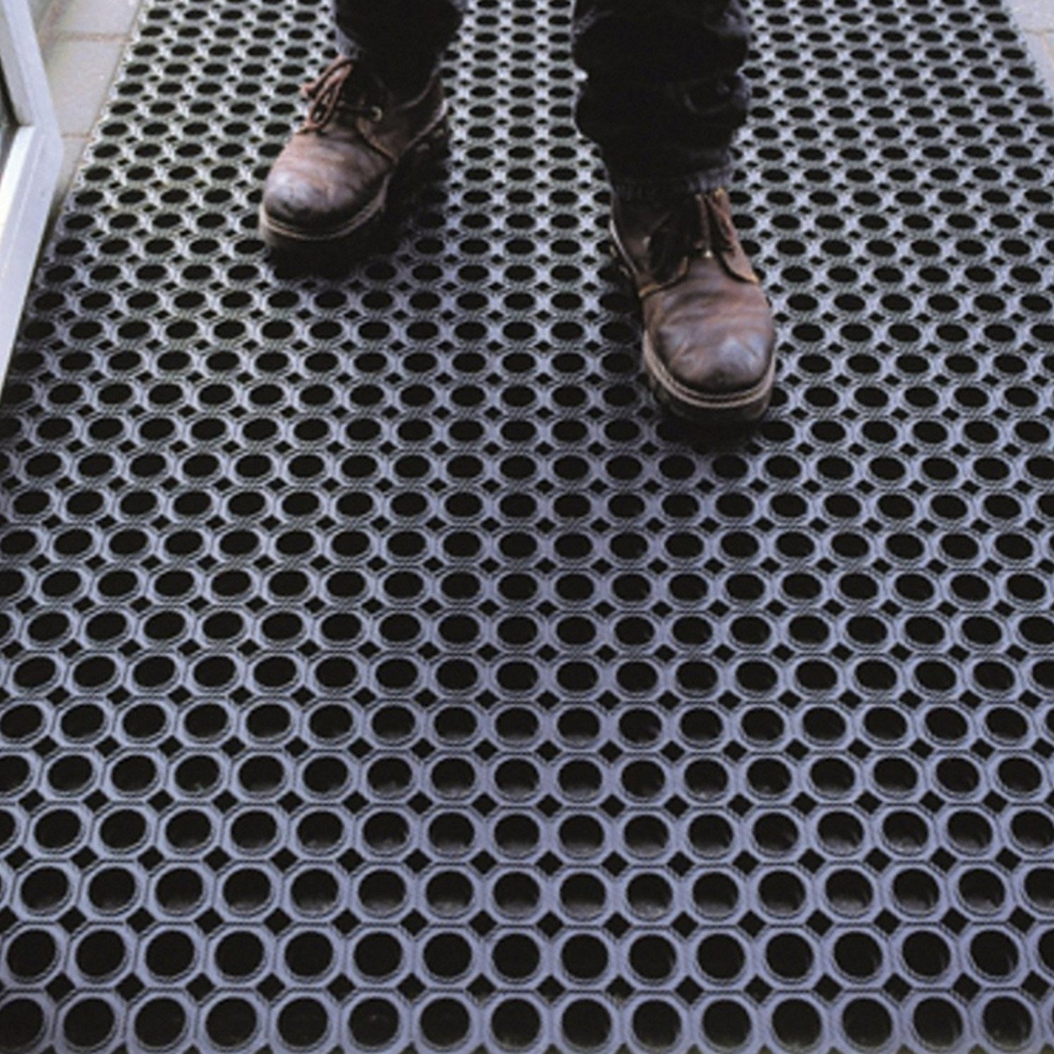 Tappeto In Gomma Antiscivolo A Griglia - Zerbino Esterno 60x80cm, Spessore 16mm