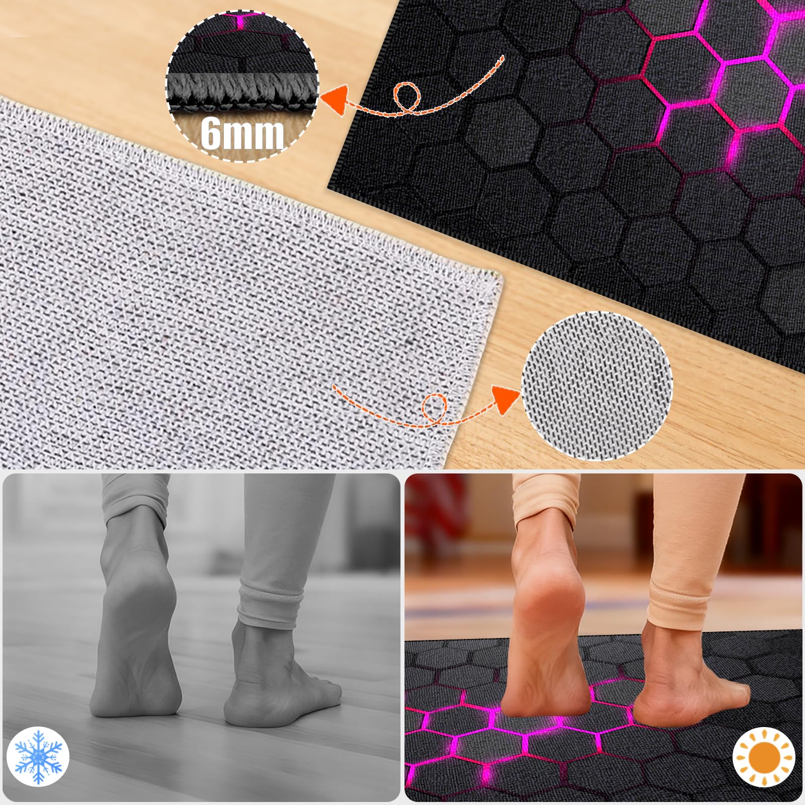 Tappeto per Sedia Gaming Ufficio Salvapavimento 90x110cm | Tappetino per Sedia da Gaming per Parquet e Pavimenti Duri, Tappeto per Sedia con Ruote, Riduce il Rumore, Movimento Fluido