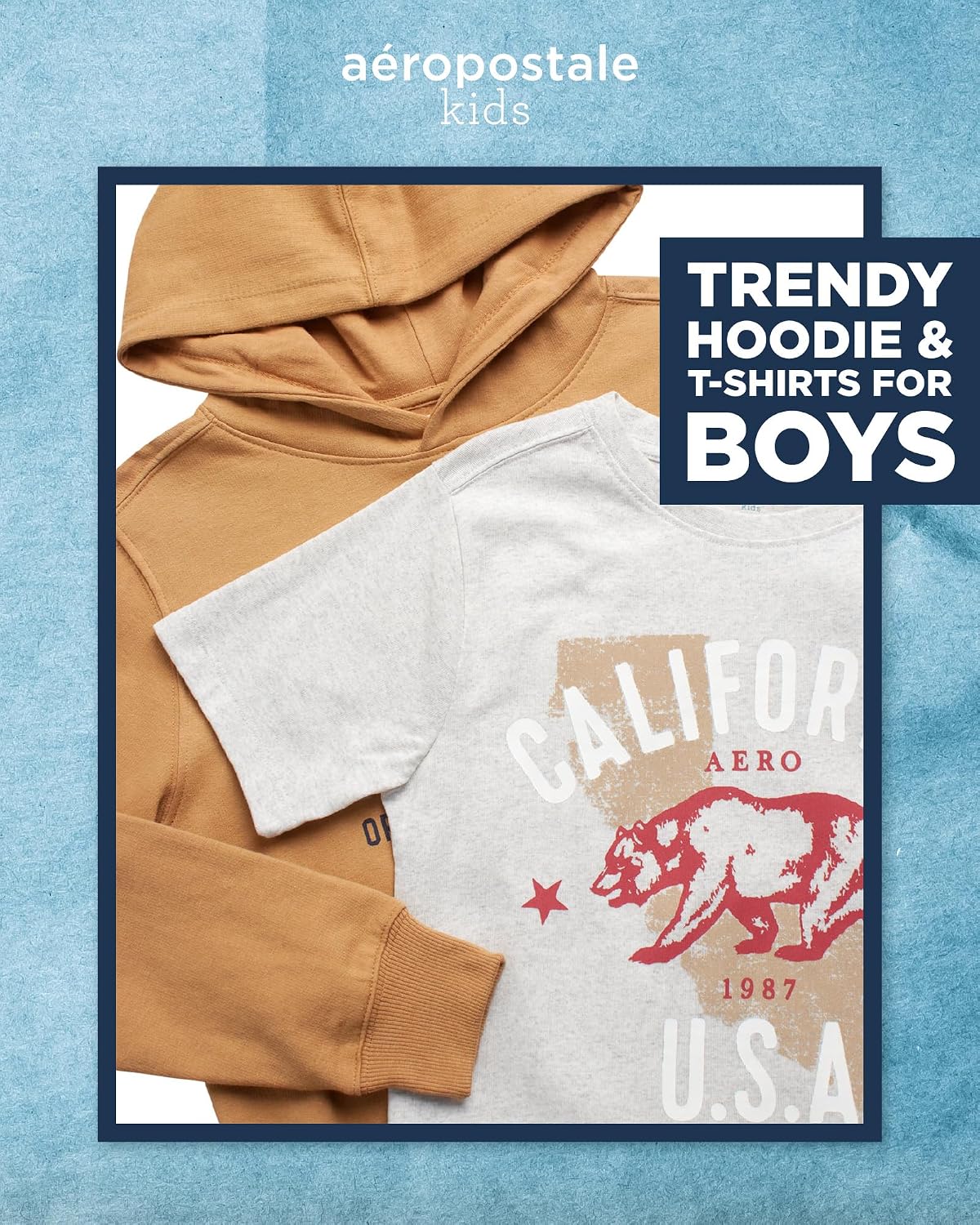 AEROPOSTALE Boys 2-Piece Short Sleeve Graphic Tee & Pullover Hoodie
