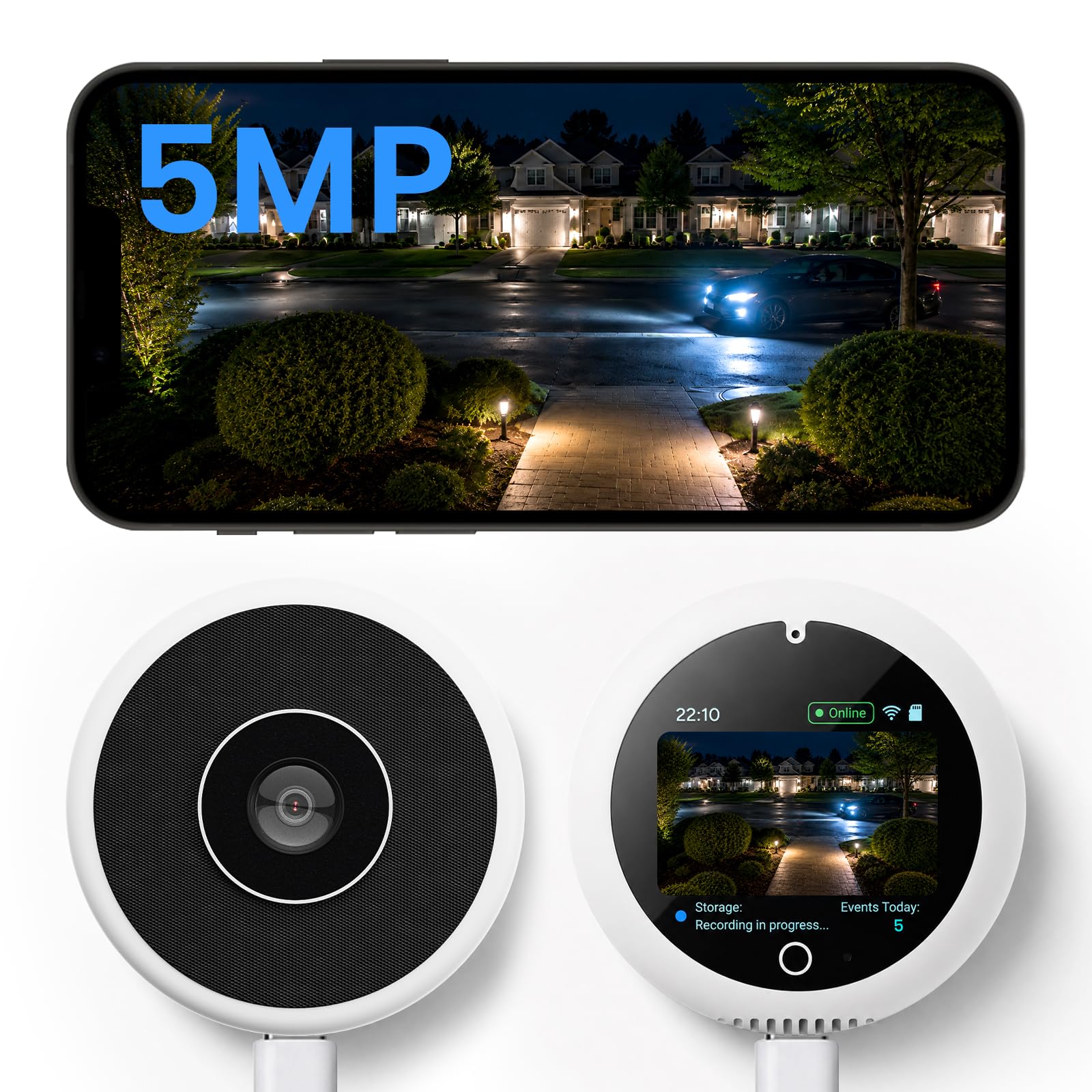 CAMSTRO 5MP Window Cameras Home Security, Smart Display, 2.4GHz & 5GHz WiFi