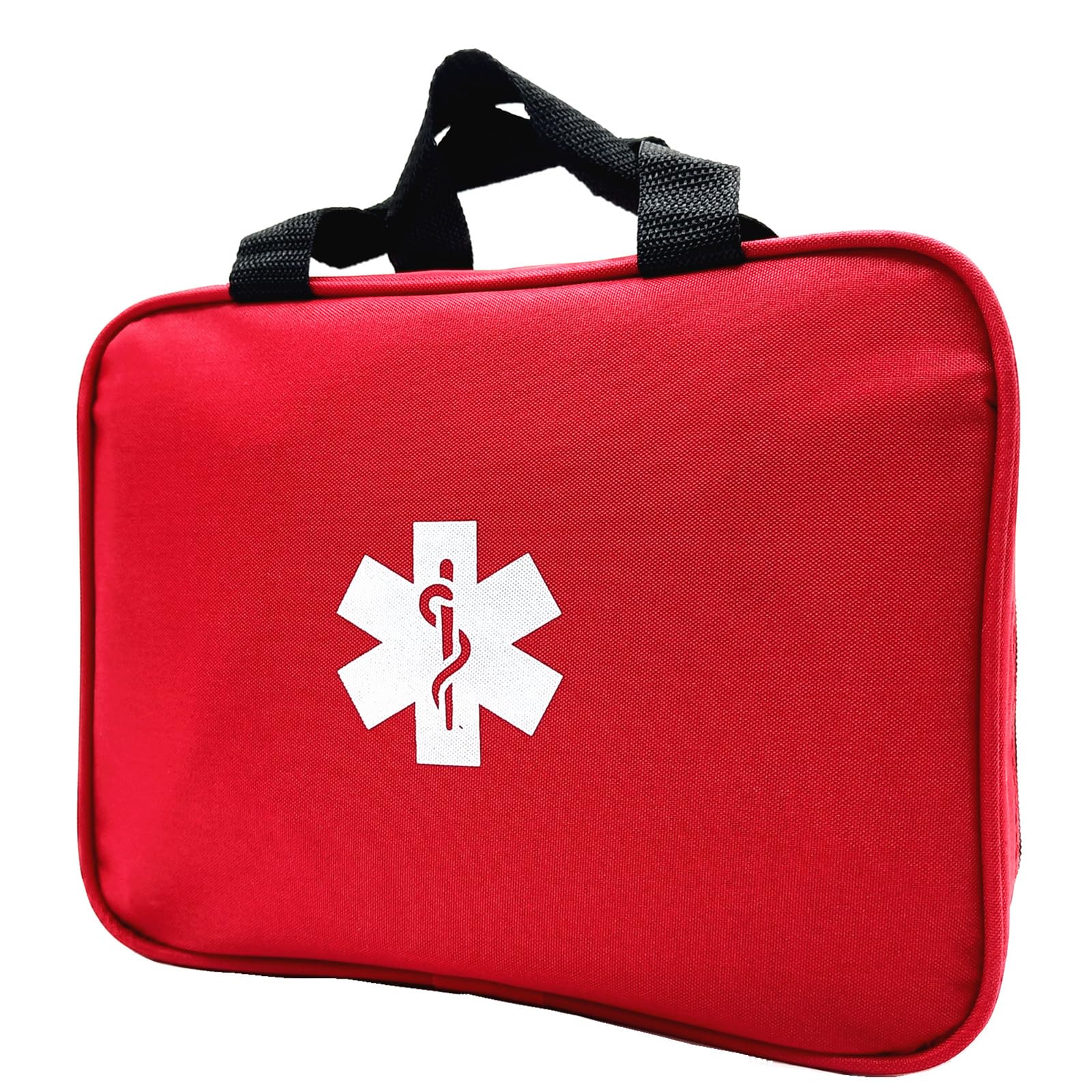Jipemtra Red First Aid Bag Empty Travel Rescue Pouch Medical Bags First Responder Storage Compact Survival Medicine Emergency Bag for Car Home Office Kitchen Sport Outdoors (QZ) - Image 2