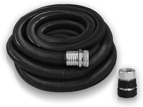 SH-50-1-AMZ ELASTO 50-Foot Ultra-Lightweight Hardshell Corrugated Exterior Stretch, 3/4-Inch, Black Hose