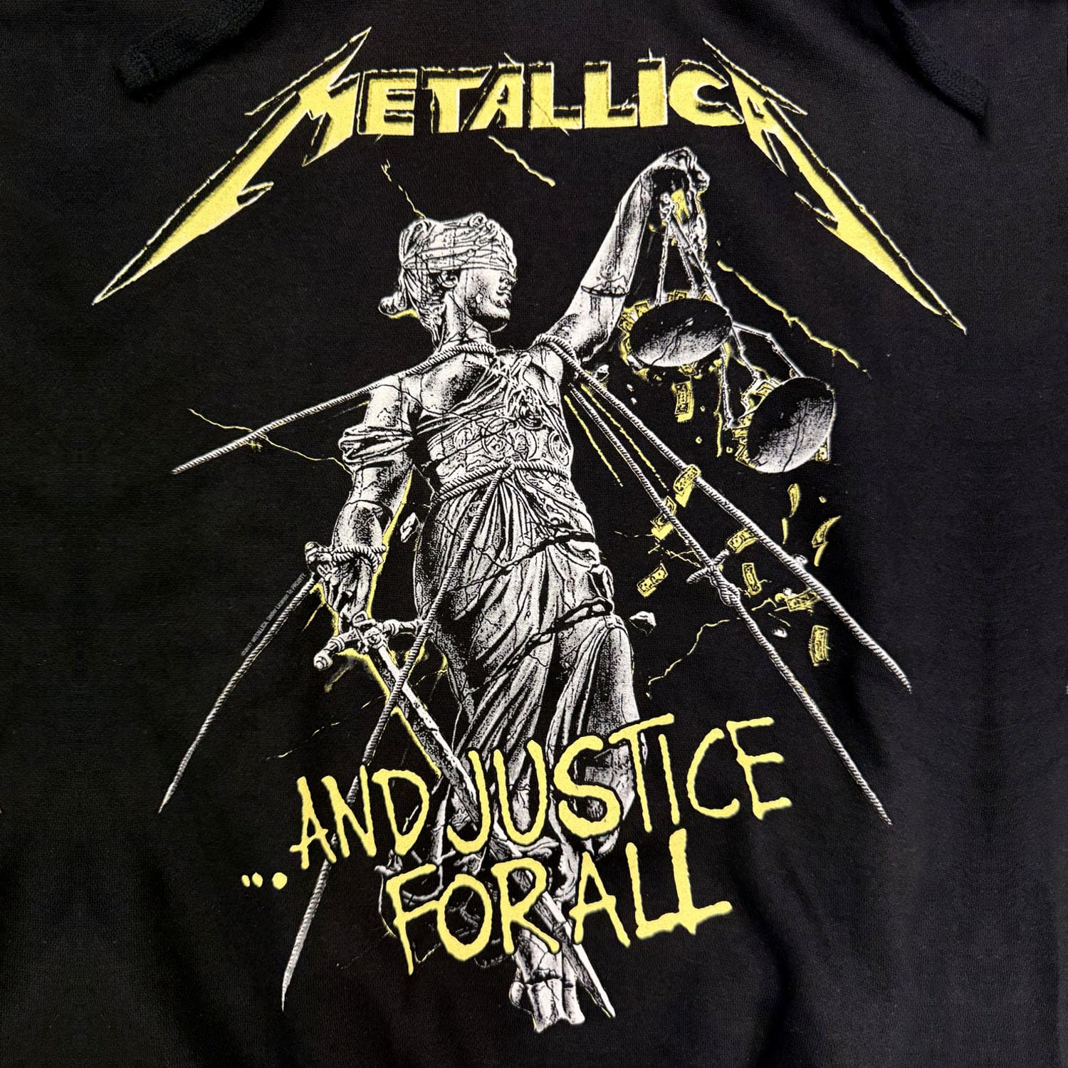 Metallica Sudadera Oficial And Justice for all Sudadera con Capucha Unisex de Algodón. Ajuste Regular para Adulto y Niño