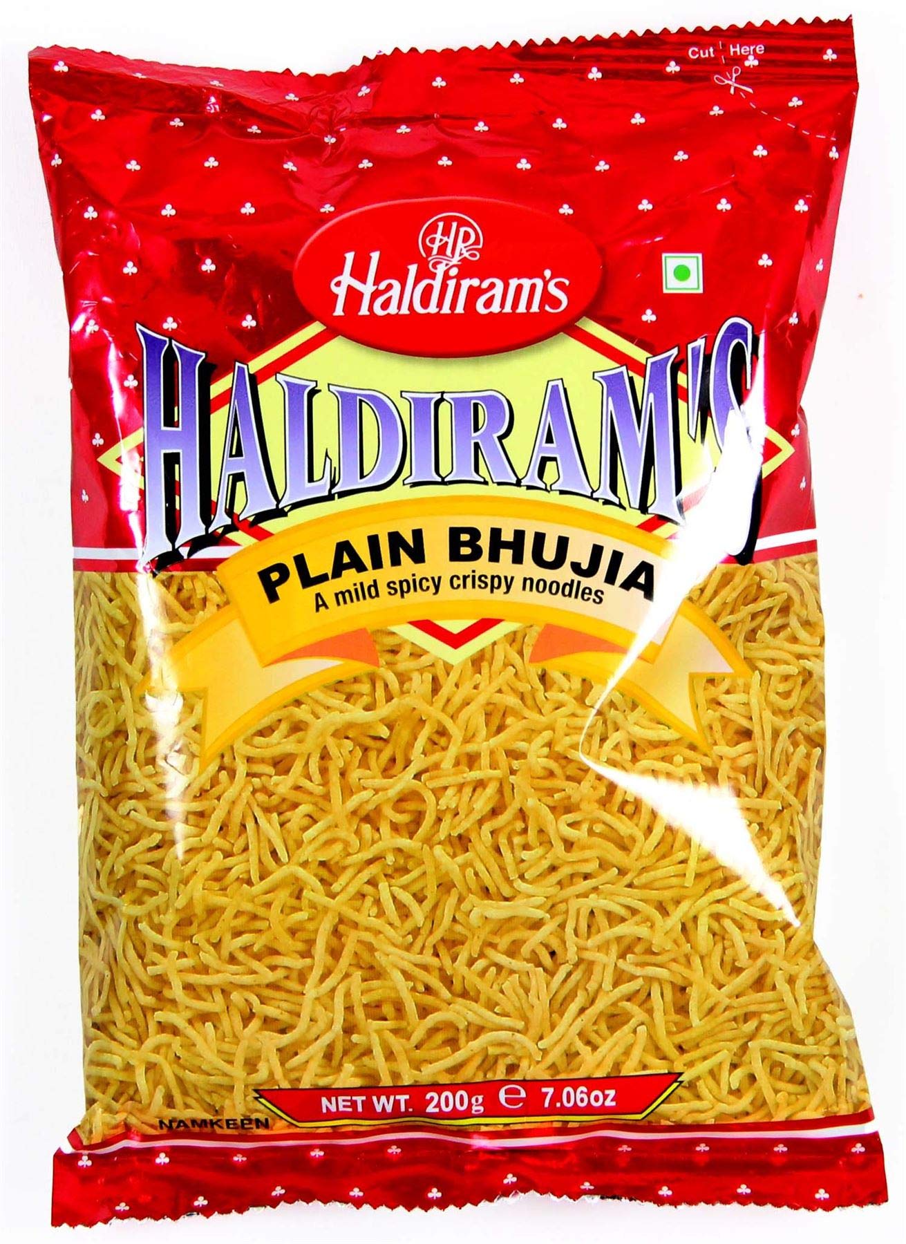 Haldiram's Popular Indian Savouries / Treat for Every Occasions - Plain Bhujia 200G-(Pack of 10)