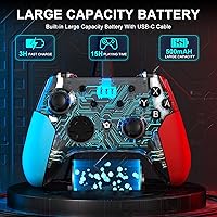 Vista 6 de Feirsh Switch Controller for Nintendo Switch, Wireless Switch Controller for Nintendo SwitchLiteOLED Controller with Dual Vibration, Gyro Axis